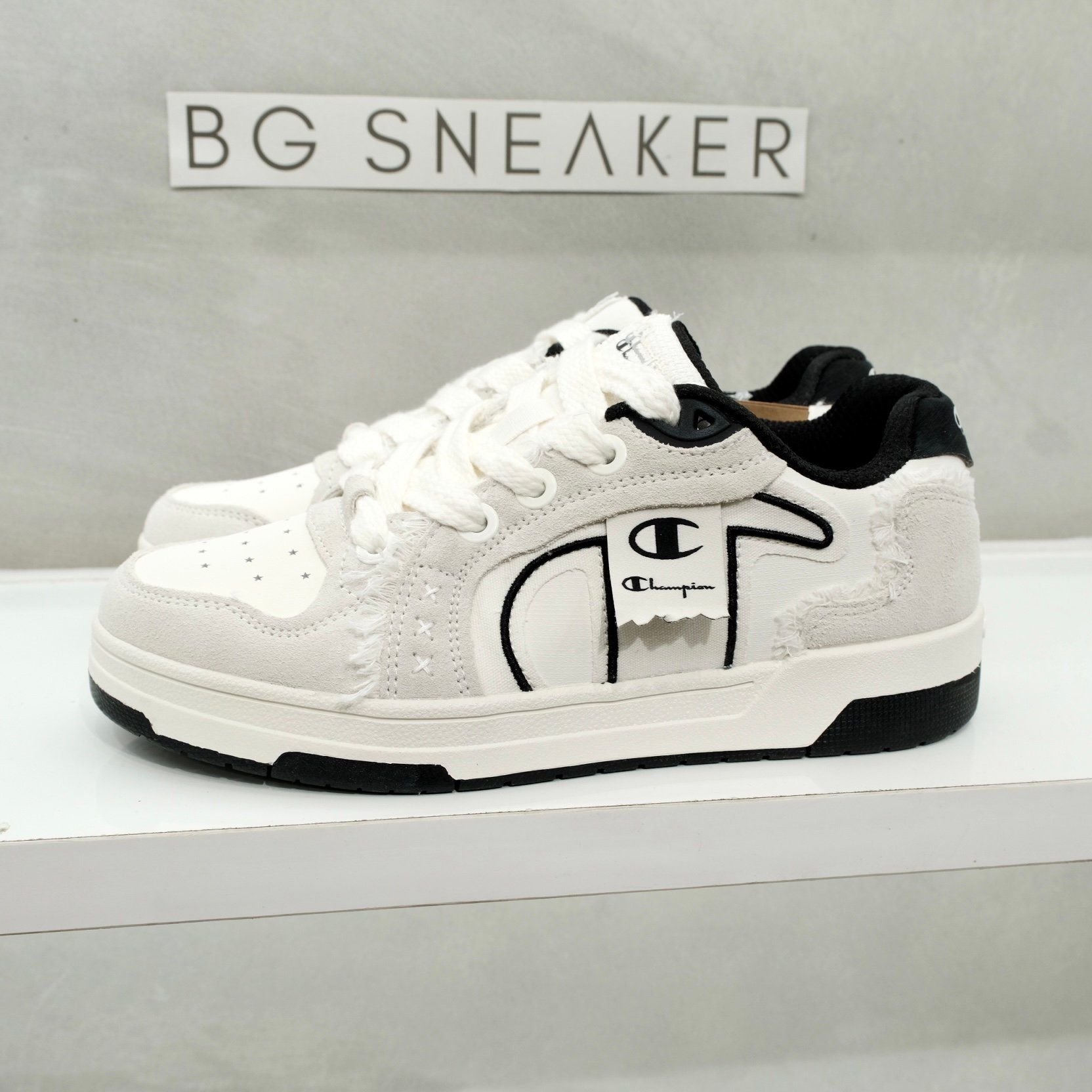  Giày Champion Low-Top Skateboard Shoes Unisex Cream Black U5AFCTU28U3 