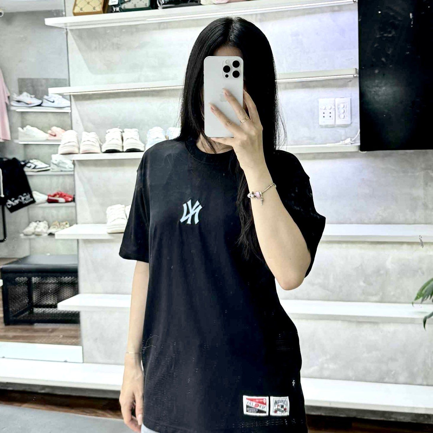  Áo Thun New Era New York Yankees Black Logo Jeans Mono Blue 17784546 