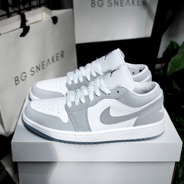  Giày Nike Jordan 1 Low White Wolf Grey DC0774-105 
