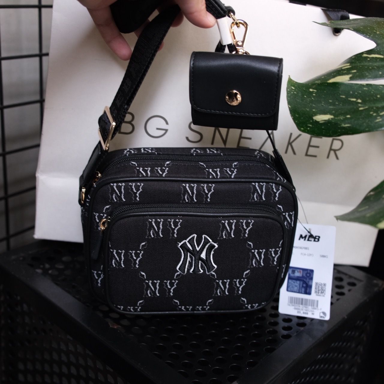  Túi MLB Monogram JQD New York Yankees Black 7ACRMDH5N-50BKS 