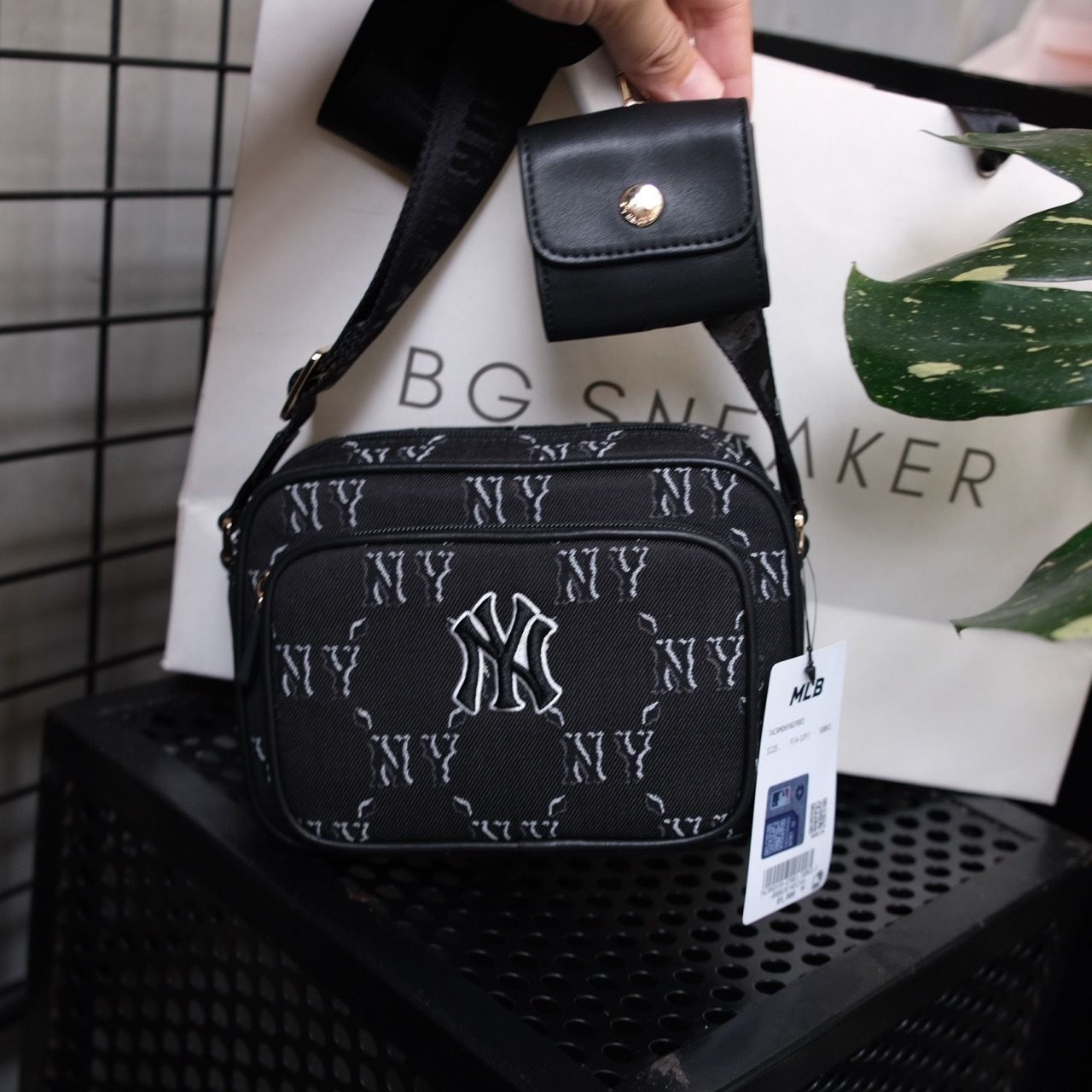  Túi MLB Monogram JQD New York Yankees Black 7ACRMDH5N-50BKS 