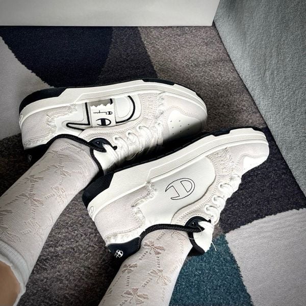  Giày Champion Low-Top Skateboard Shoes Unisex Cream Black U5AFCTU28U3 