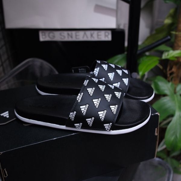  Dép Adidas Adilette Comfort Black White  GV9735 