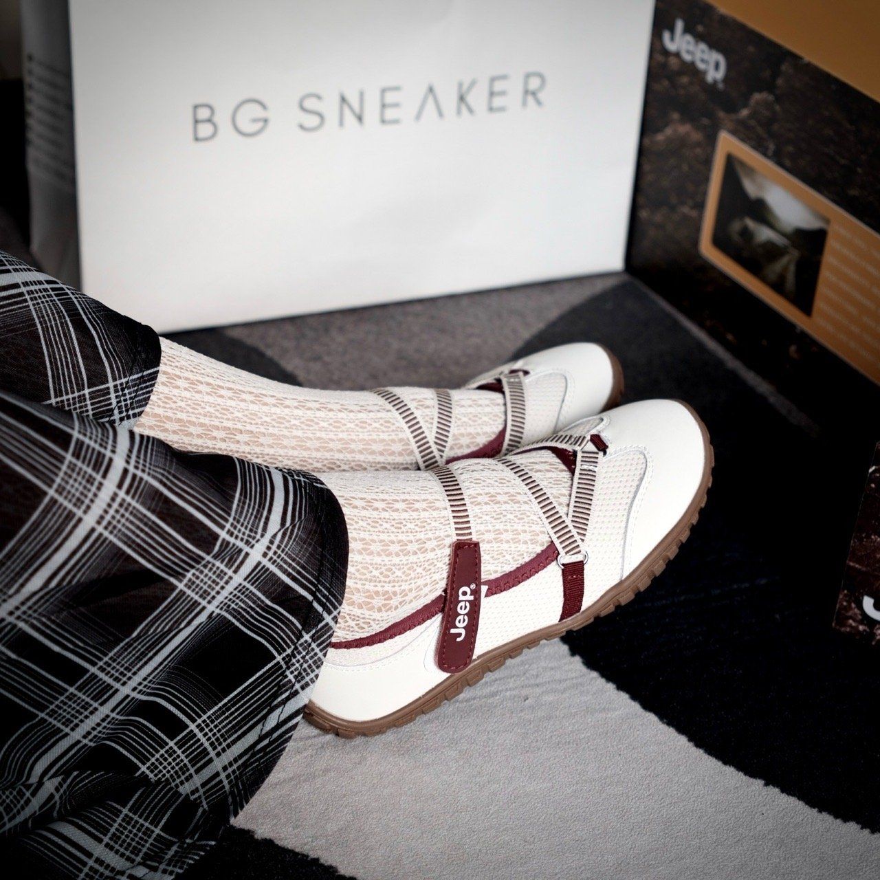  Giày Jeep Outdoor Shoes Women's Low Top Begie Red [P651W13111] 