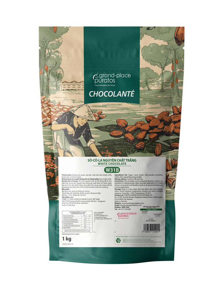 Sô-cô-la Chocolante Hạt nút Trắng 31% GPW-31B 1kg 4021182