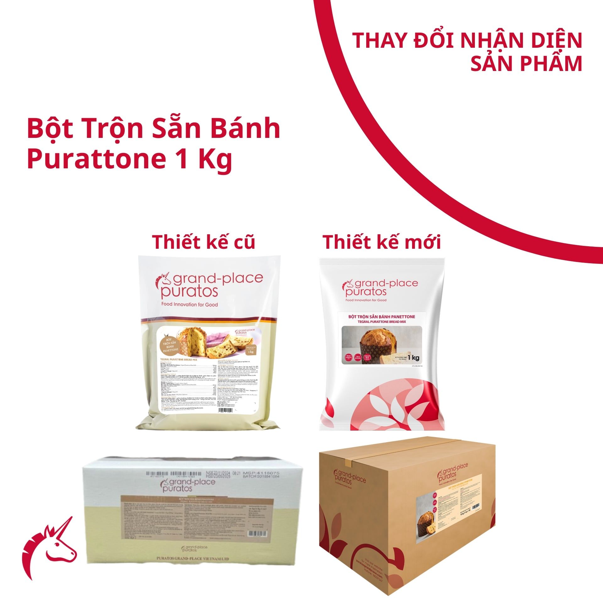 Bột trộn sẵn bánh mì Purattone  1kg - 4116075