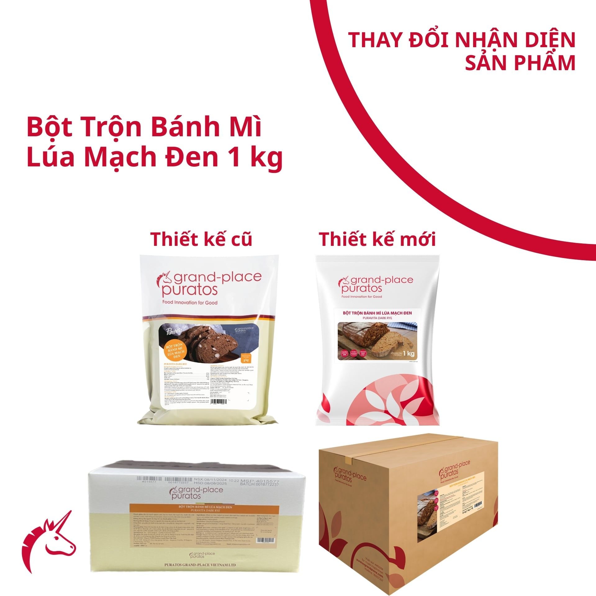 Bột trộn bánh mì lúa mạch đen  1kg - 4015577