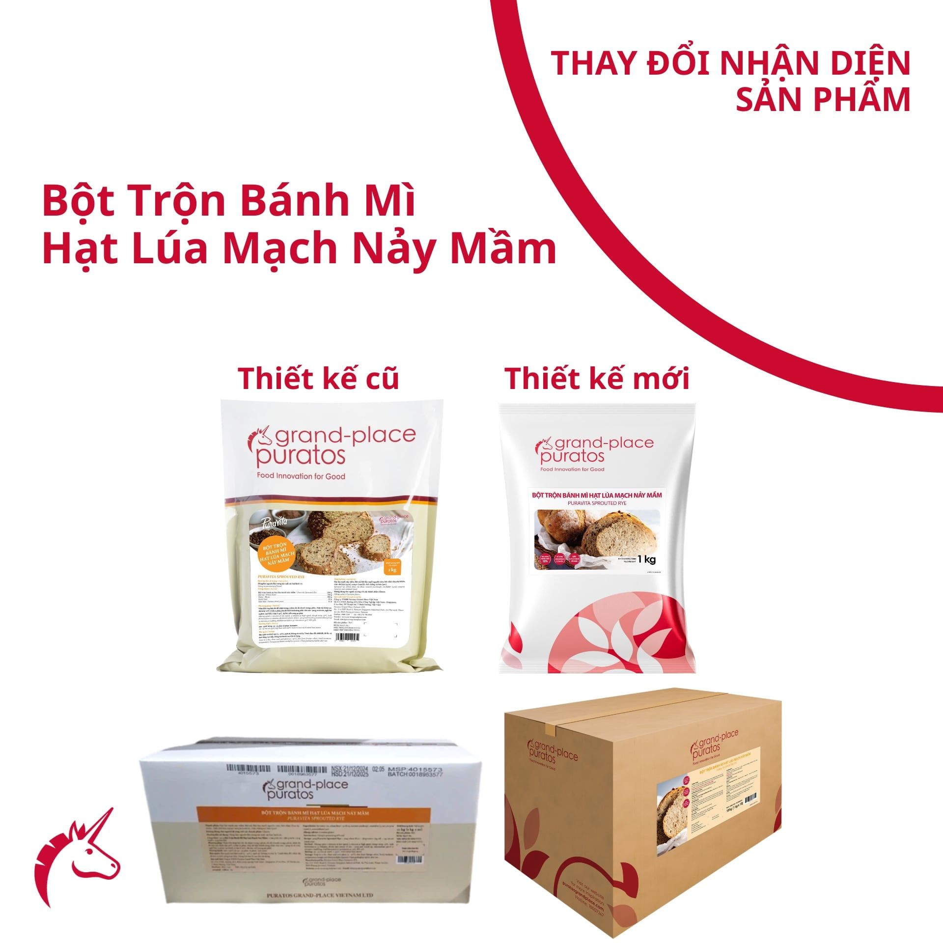 Bột trộn bánh mì hạt lúa mạch nảy mầm  1kg - 4015573
