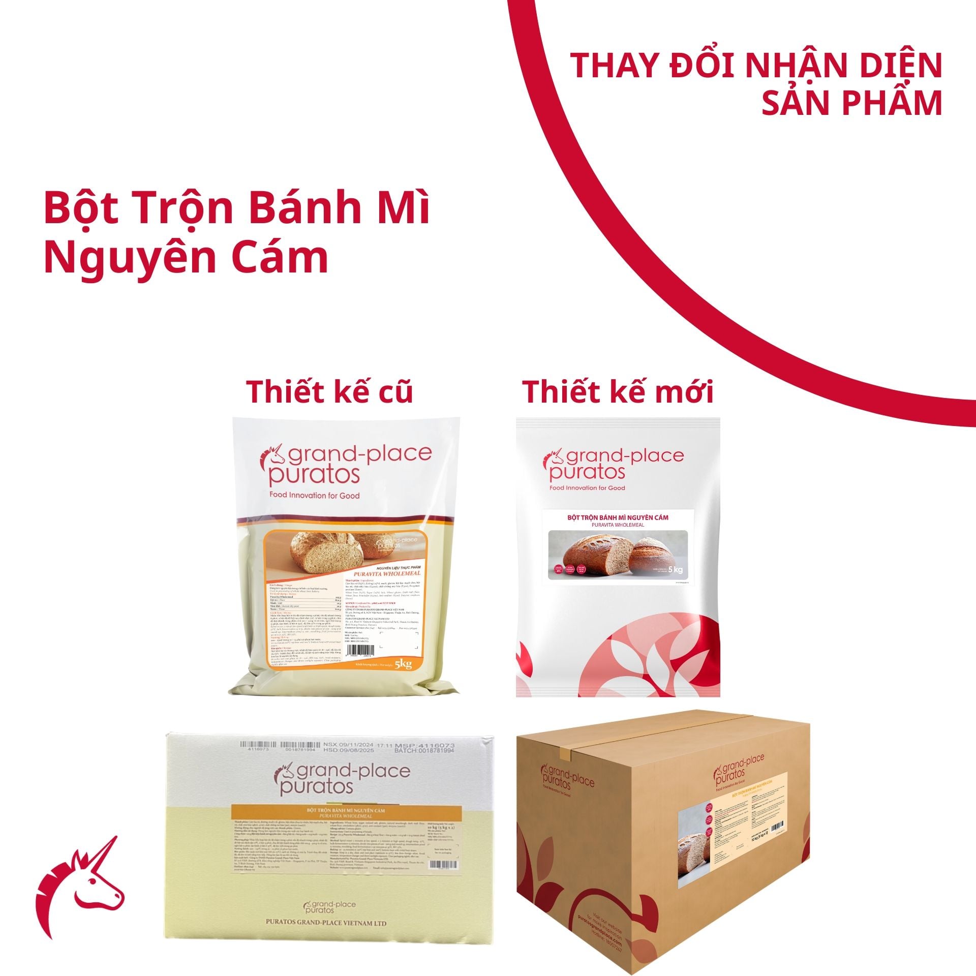 Bột trộn bánh mì nguyên cám Puravita  5kg - 4116073