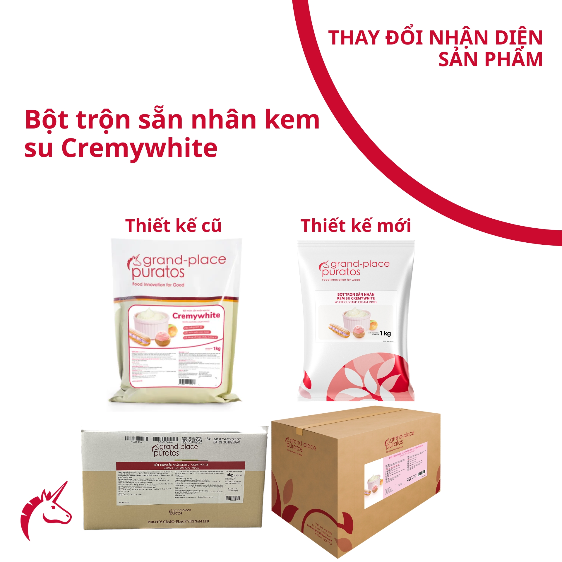 Bột trộn sẵn nhân kem su Cremywhite 1kg - 4025557