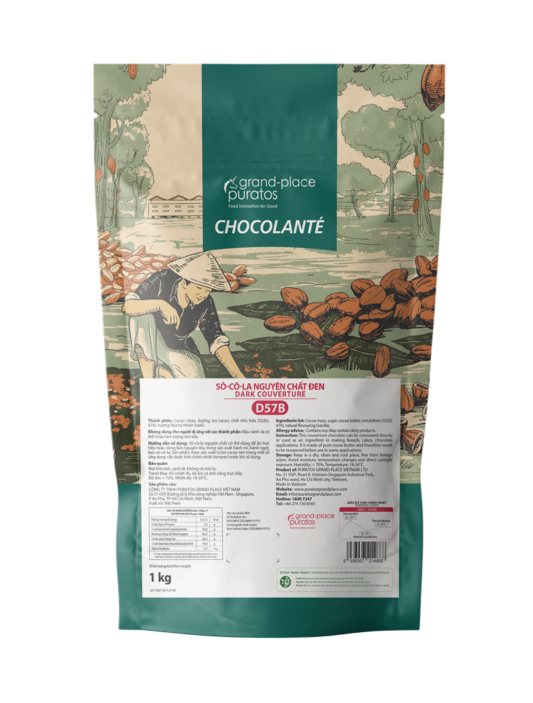 Sô-cô-la Chocolante Hạt nút Đen 57% GPD-57B 1kg 4021118