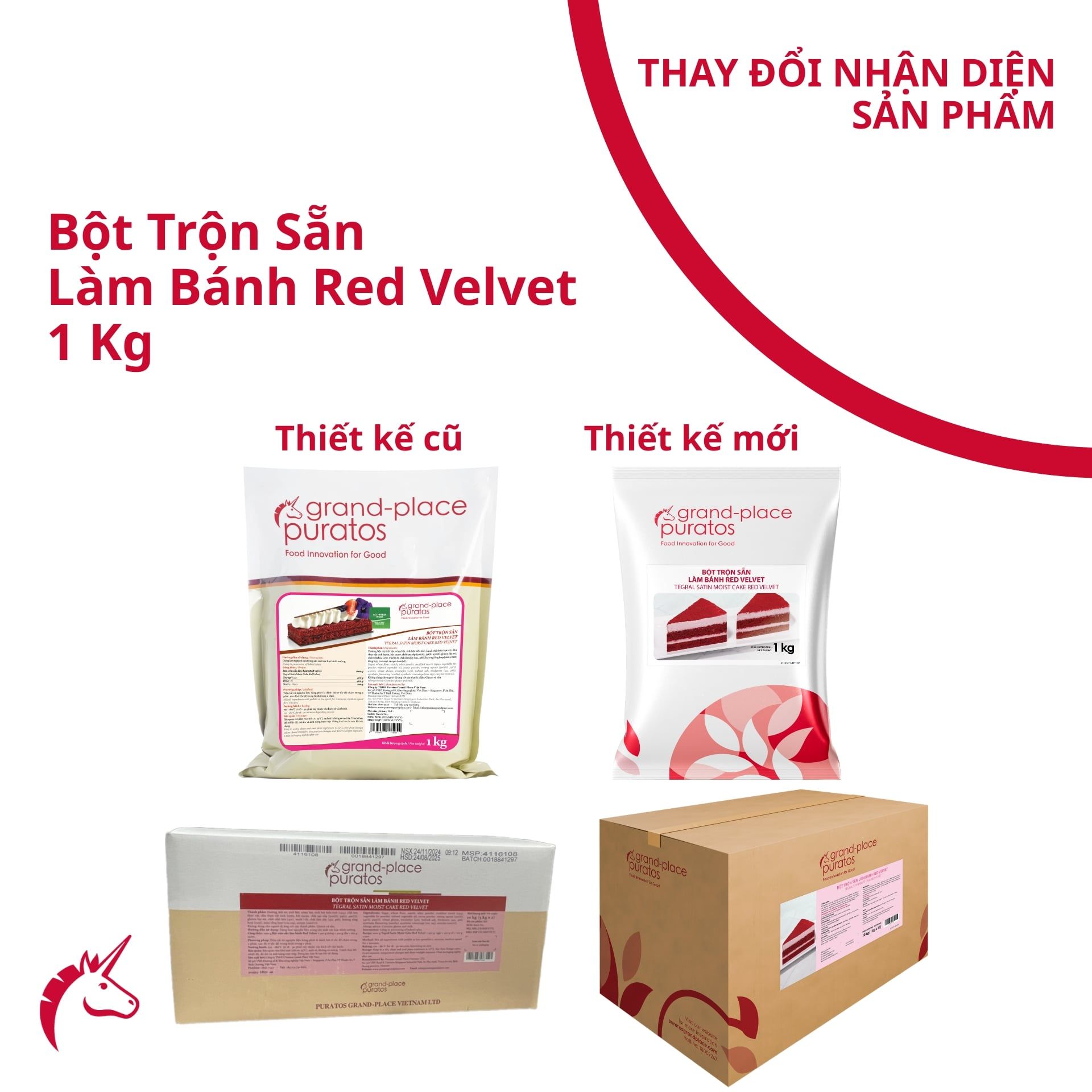 Bột trộn sẵn bánh Moist Red Velvet  1kg - 4116109