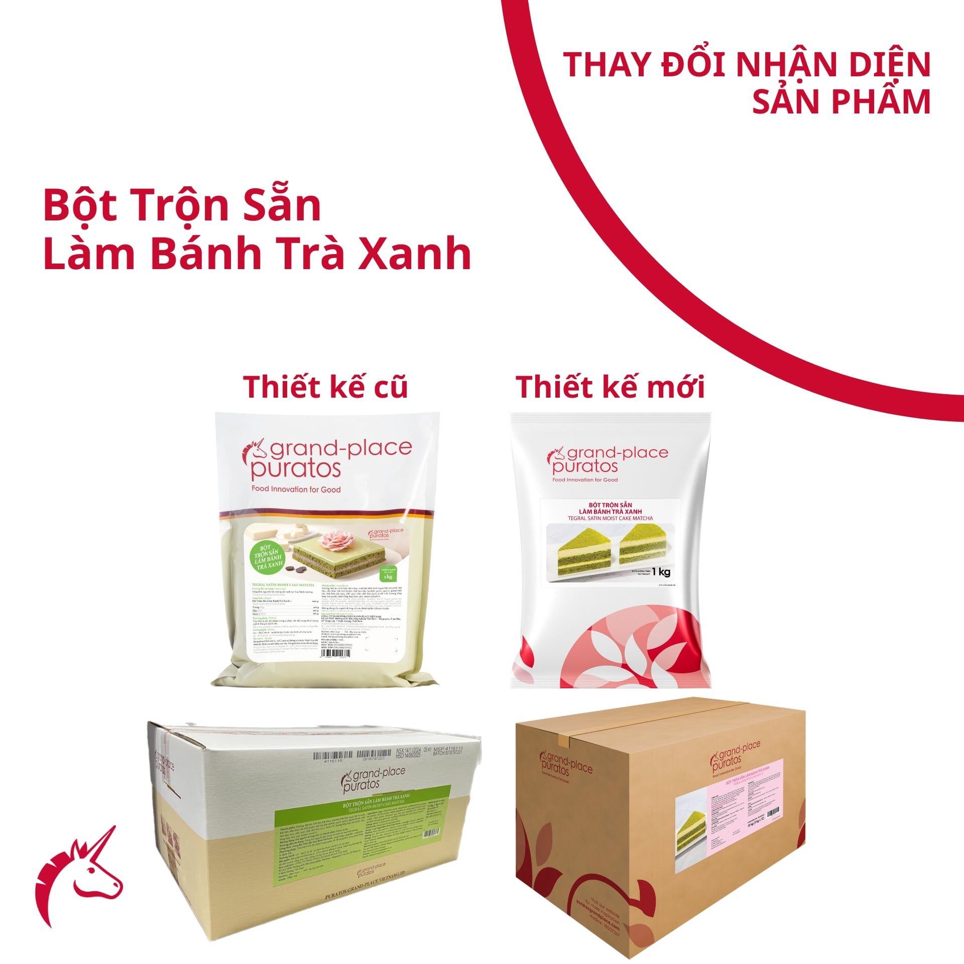Bột trộn sẵn bánh Moist trà xanh 1kg - 4116110