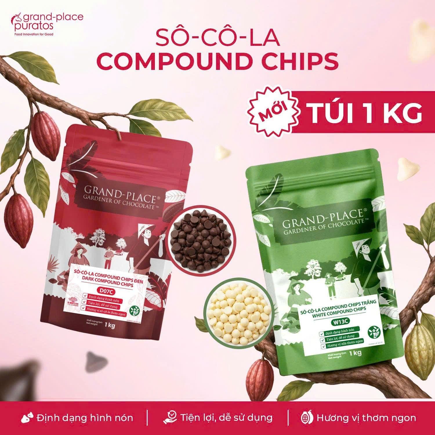 Sô cô la Compound - Chip Trắng - GPW-13C.1KG