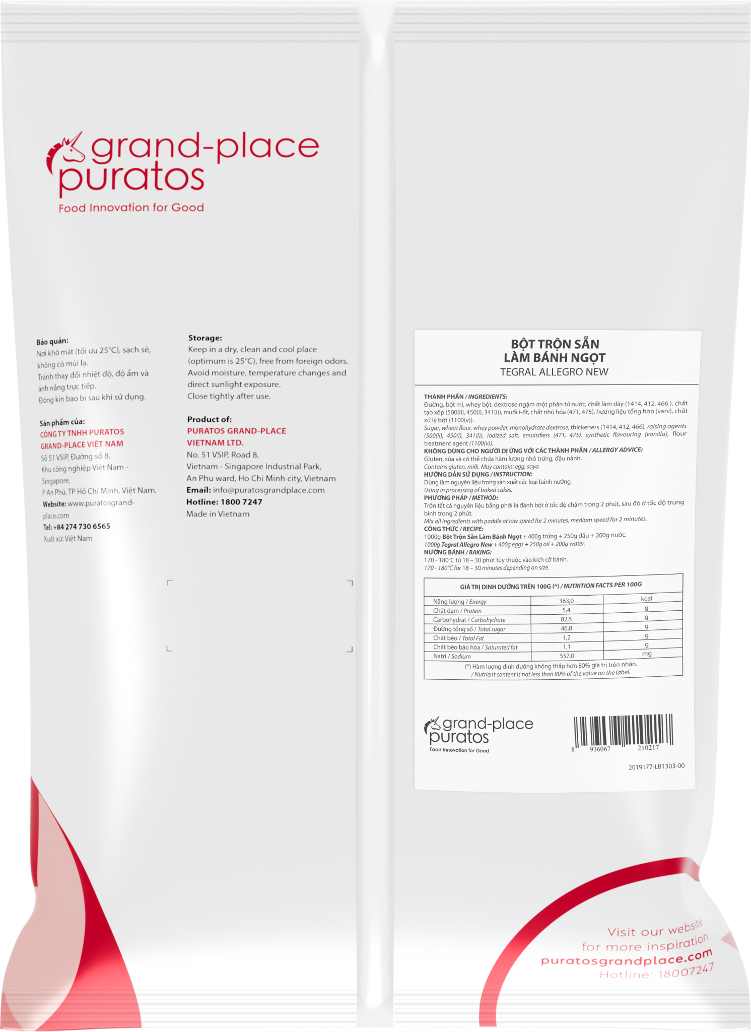 Bột trộn sẵn làm bánh Allegro New  1kg - 4116106