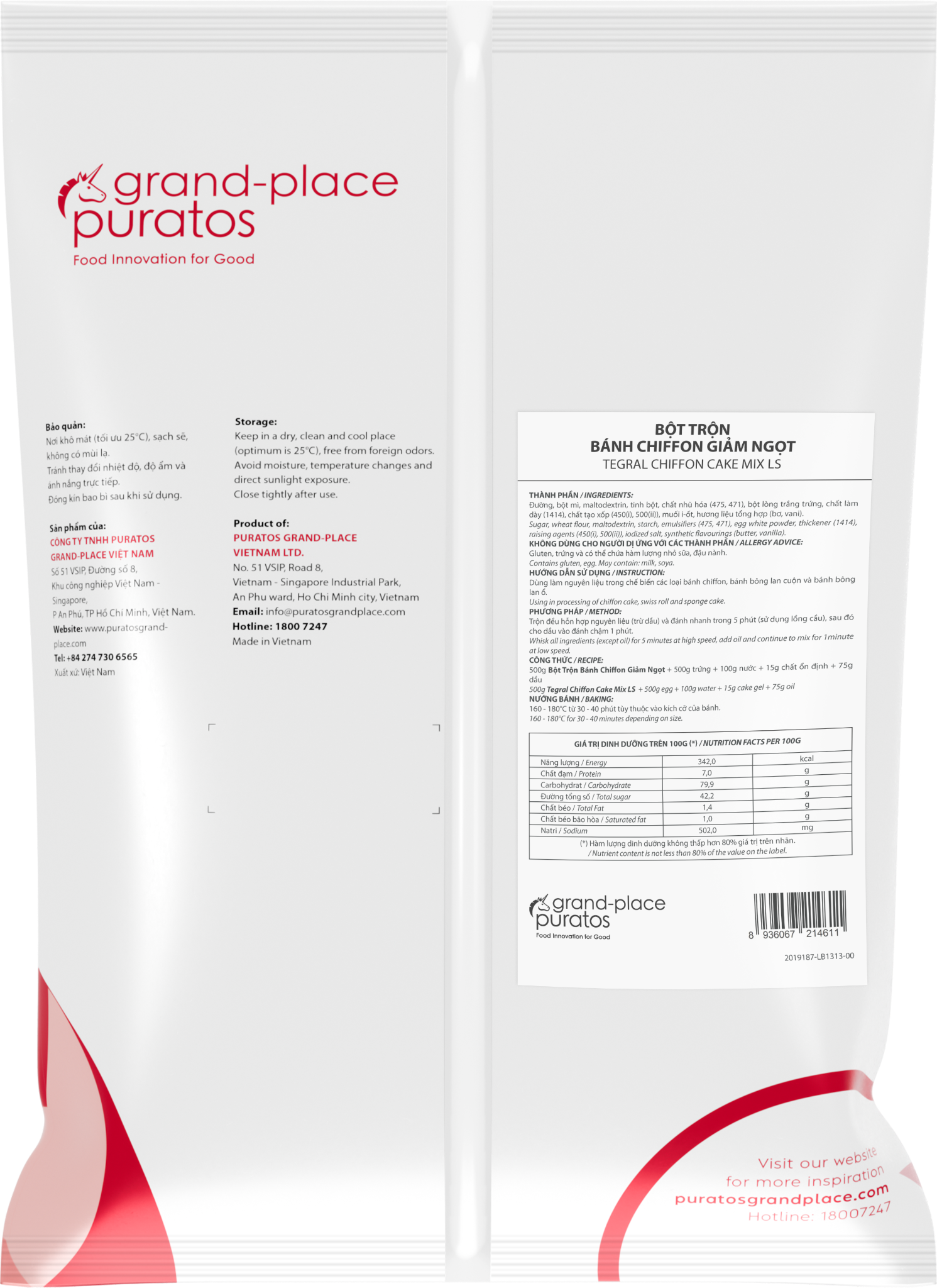 Bột Trộn Bánh Chiffon Giảm Ngọt 1Kg - 4027959