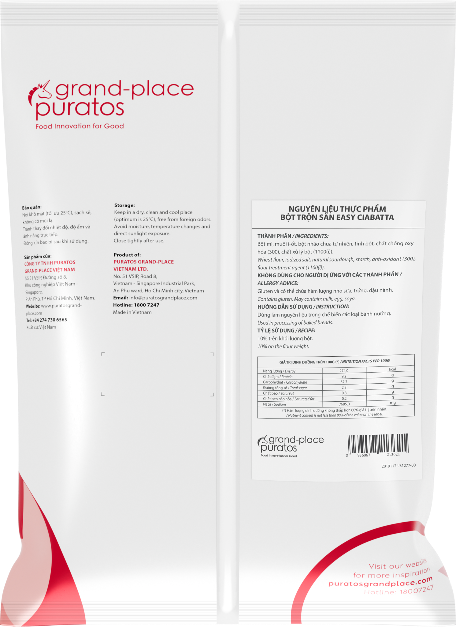 Bột trộn bánh Ciabatta  1kg - 4021390