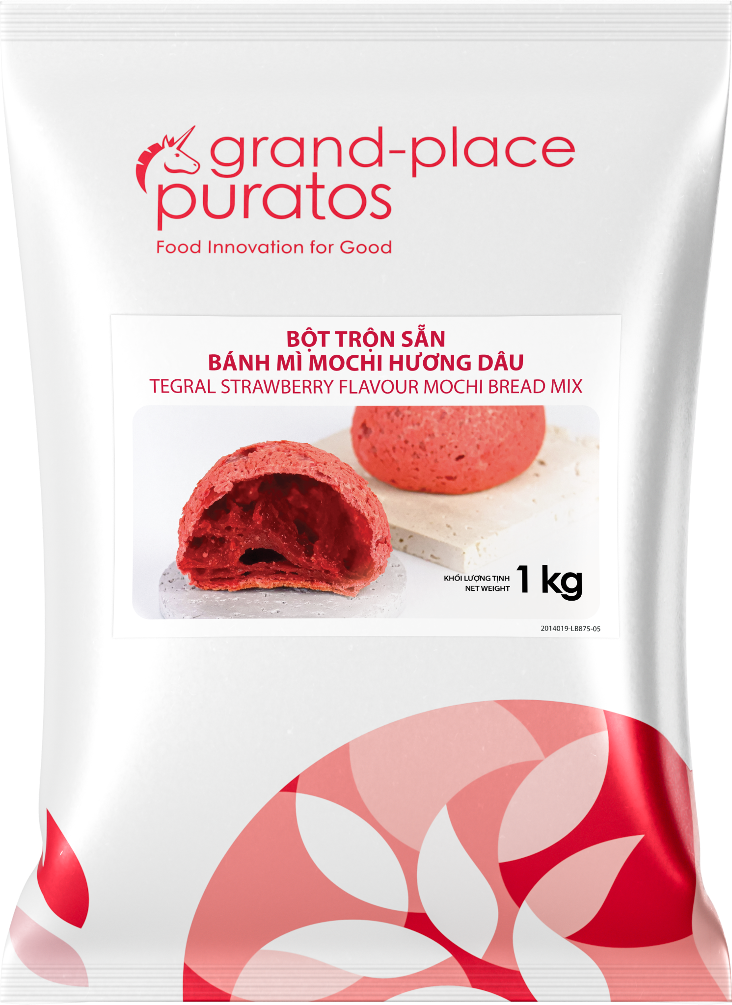 Bột trộn sẵn bánh mì Mochi hương dâu 1kg - 4022335