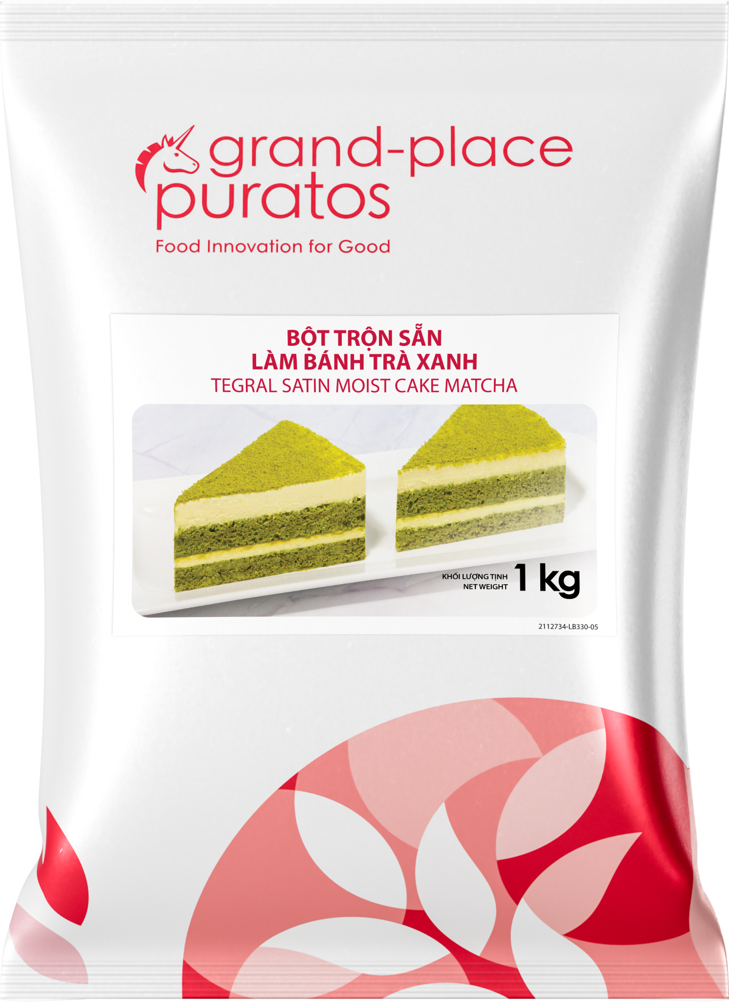 Bột trộn sẵn bánh Moist trà xanh 1kg - 4116110
