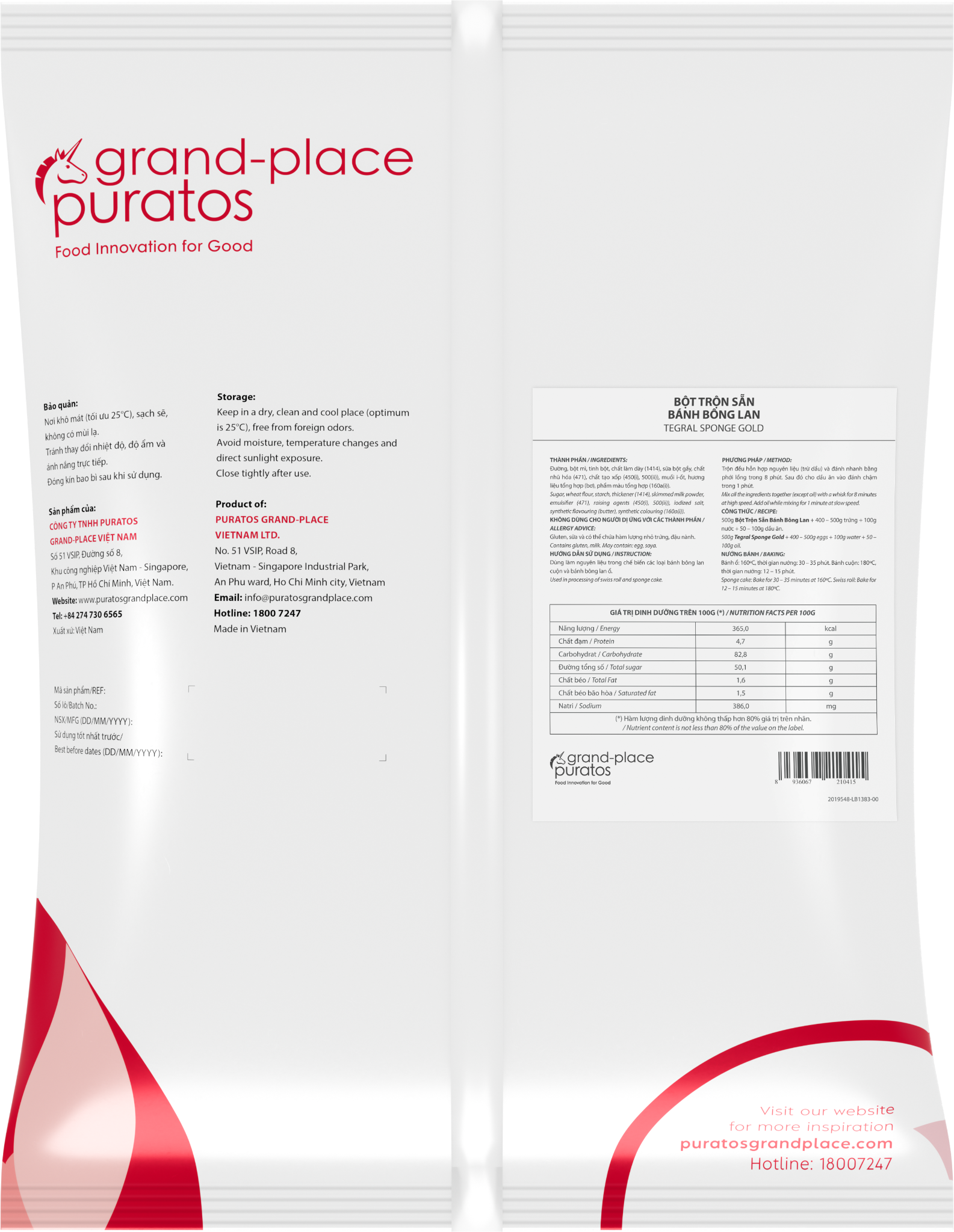 Bột Trộn Sẵn Bông Lan Sponge Gold  5kg - 4116117