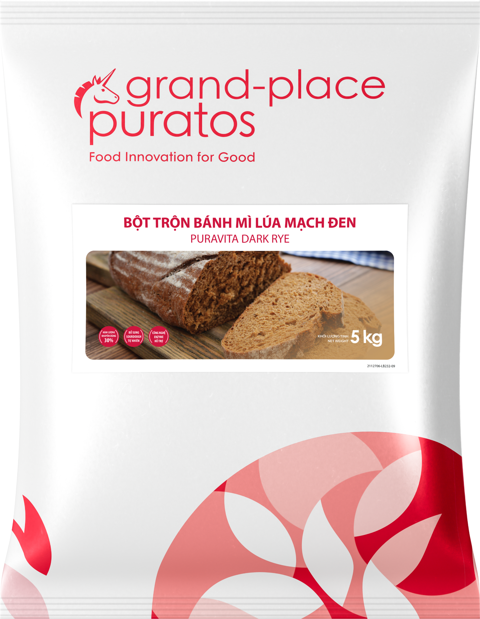 Bột trộn bánh mì lúa mạch đen  5kg - 4116067