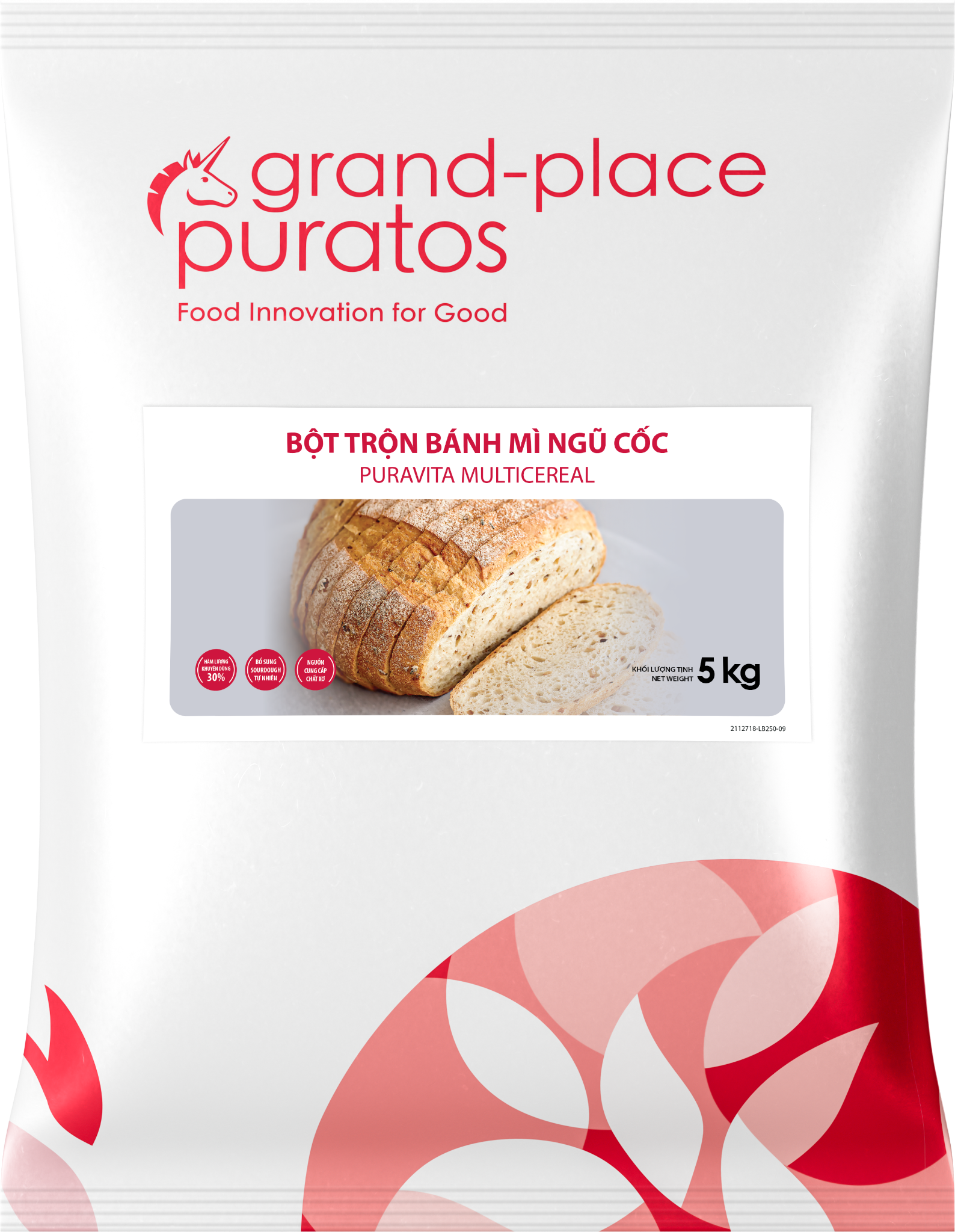 Bột trộn bánh mì ngũ cốc Puravita  5kg - 4116066