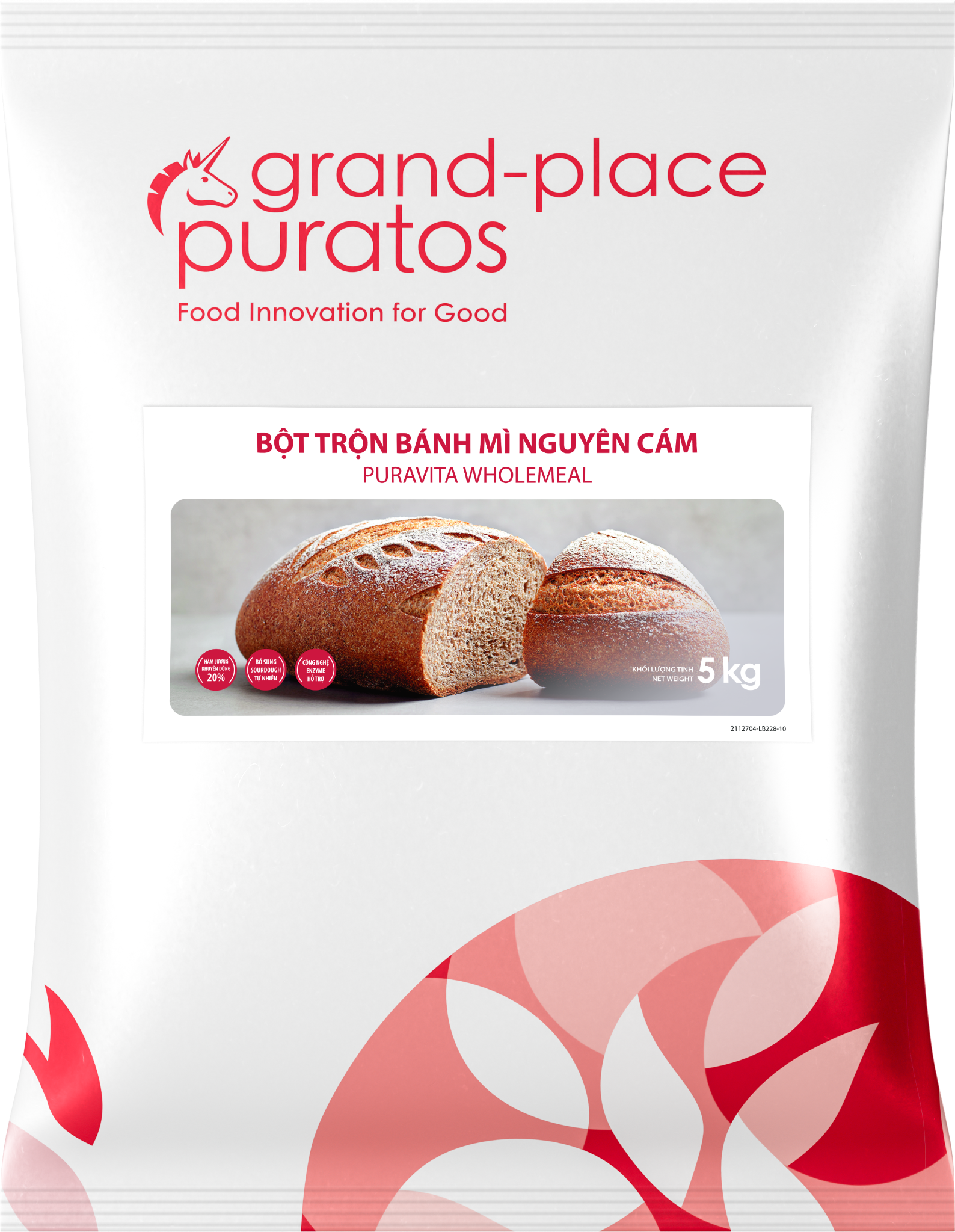 Bột trộn bánh mì ngũ cốc Puravita  5kg - 4116066