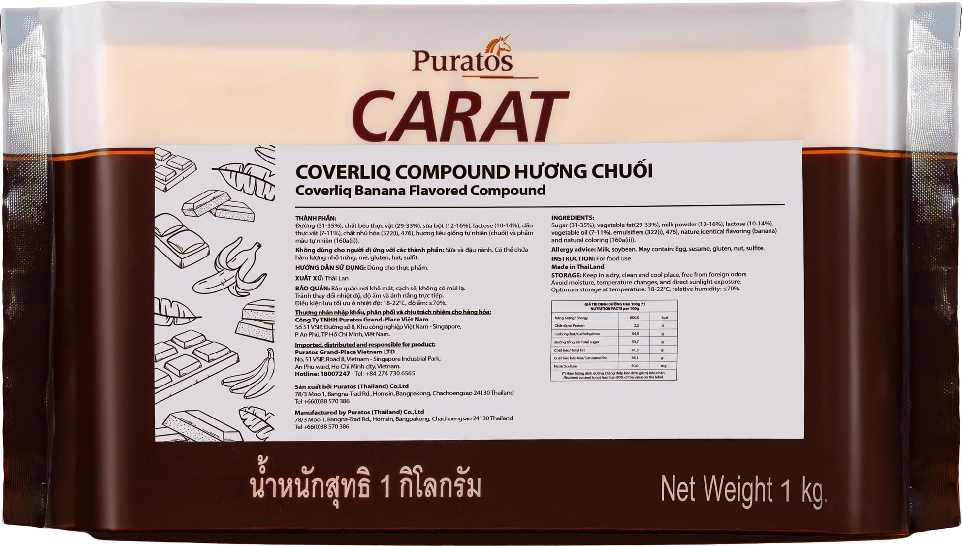 Sô-cô-la Coverliq Compound Hương Chuối Car 10x1kg - 4029240