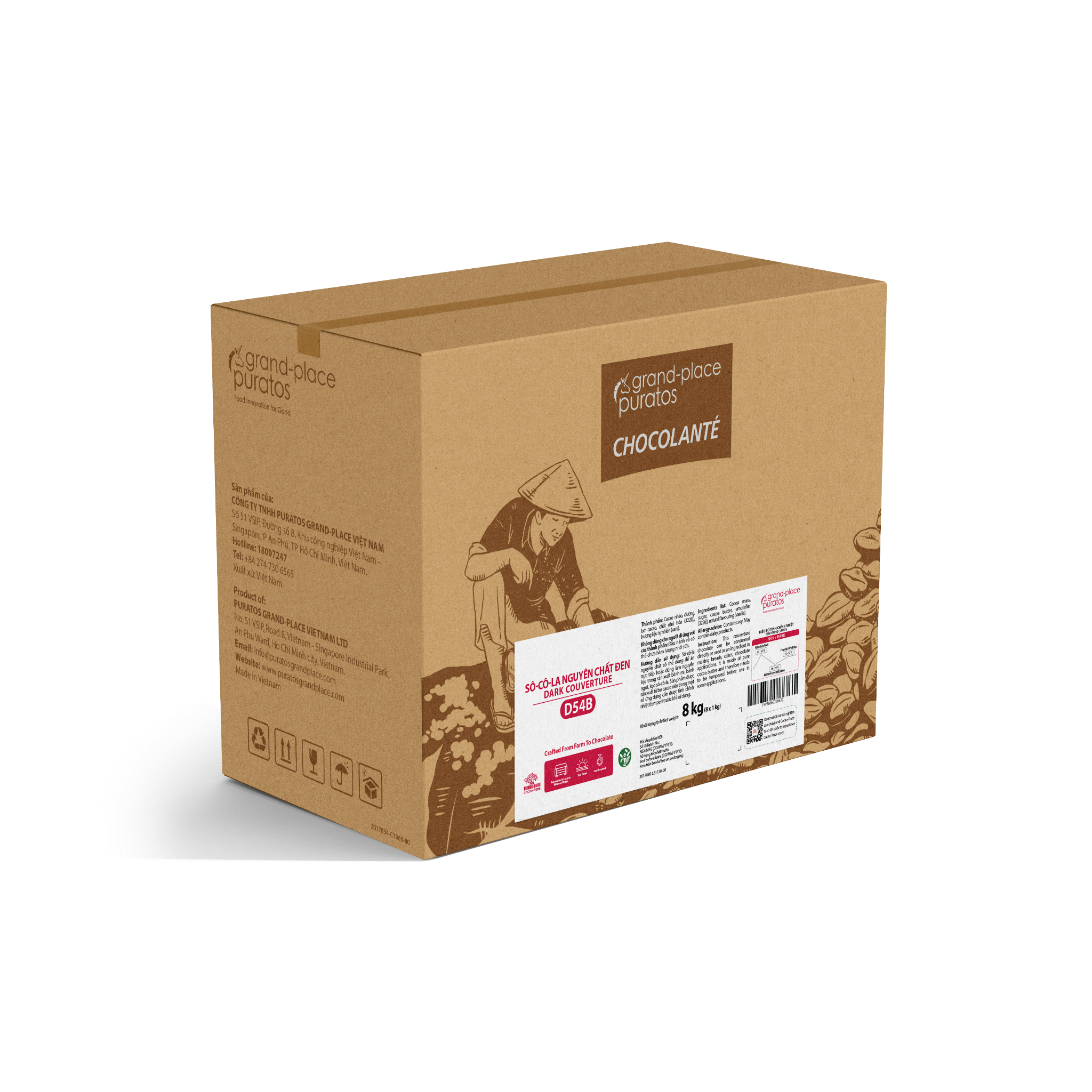 Sô-cô-la Chocolante Hạt nút Đen 54% GPD-54B 1kg 4116159