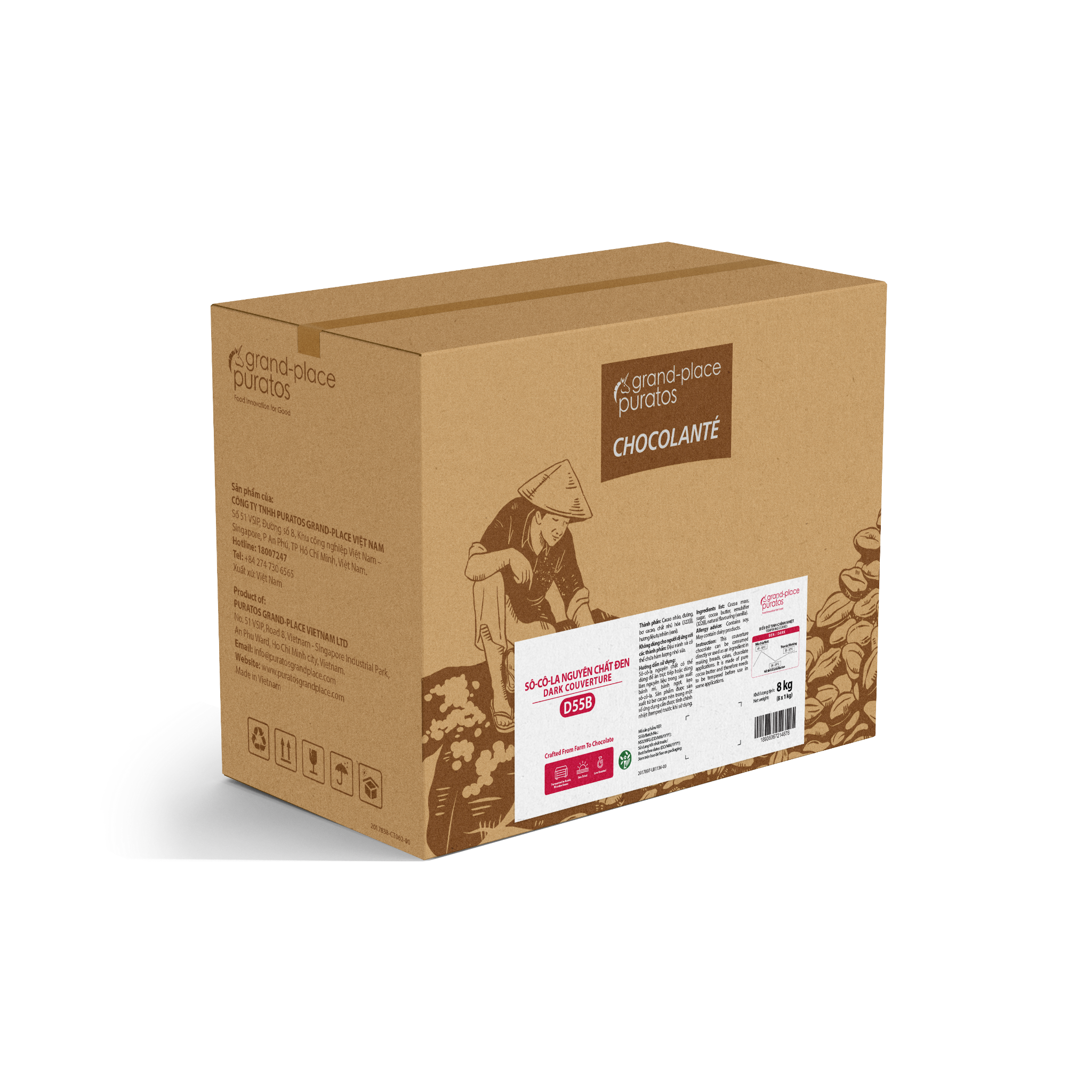 Sô-cô-la Chocolante Hạt nút Đen 55% GPD-55B 1kg 4009769