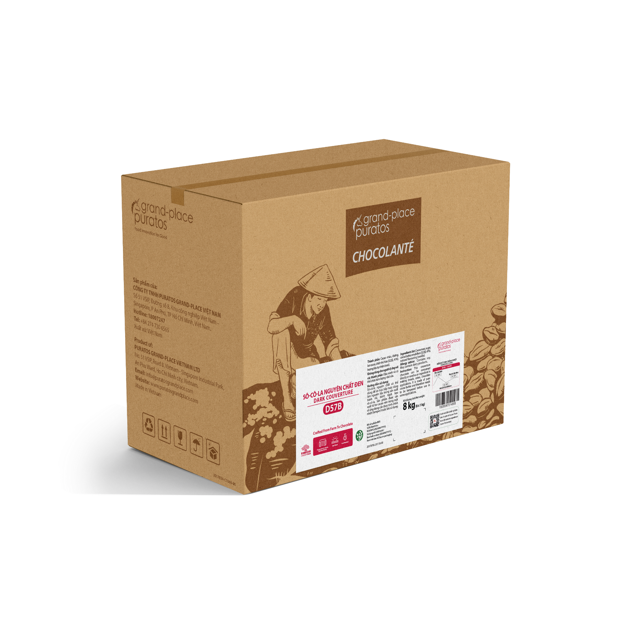 Sô-cô-la Chocolante Hạt nút Đen 57% GPD-57B 1kg 4021118