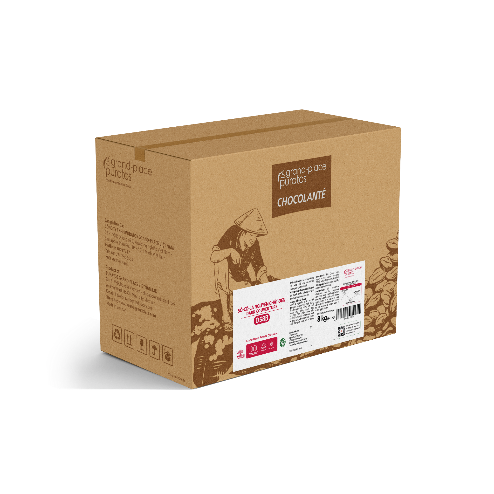 Sô-cô-la Chocolante Hạt nút Đen 58% GPD-58B 1kg 4009129