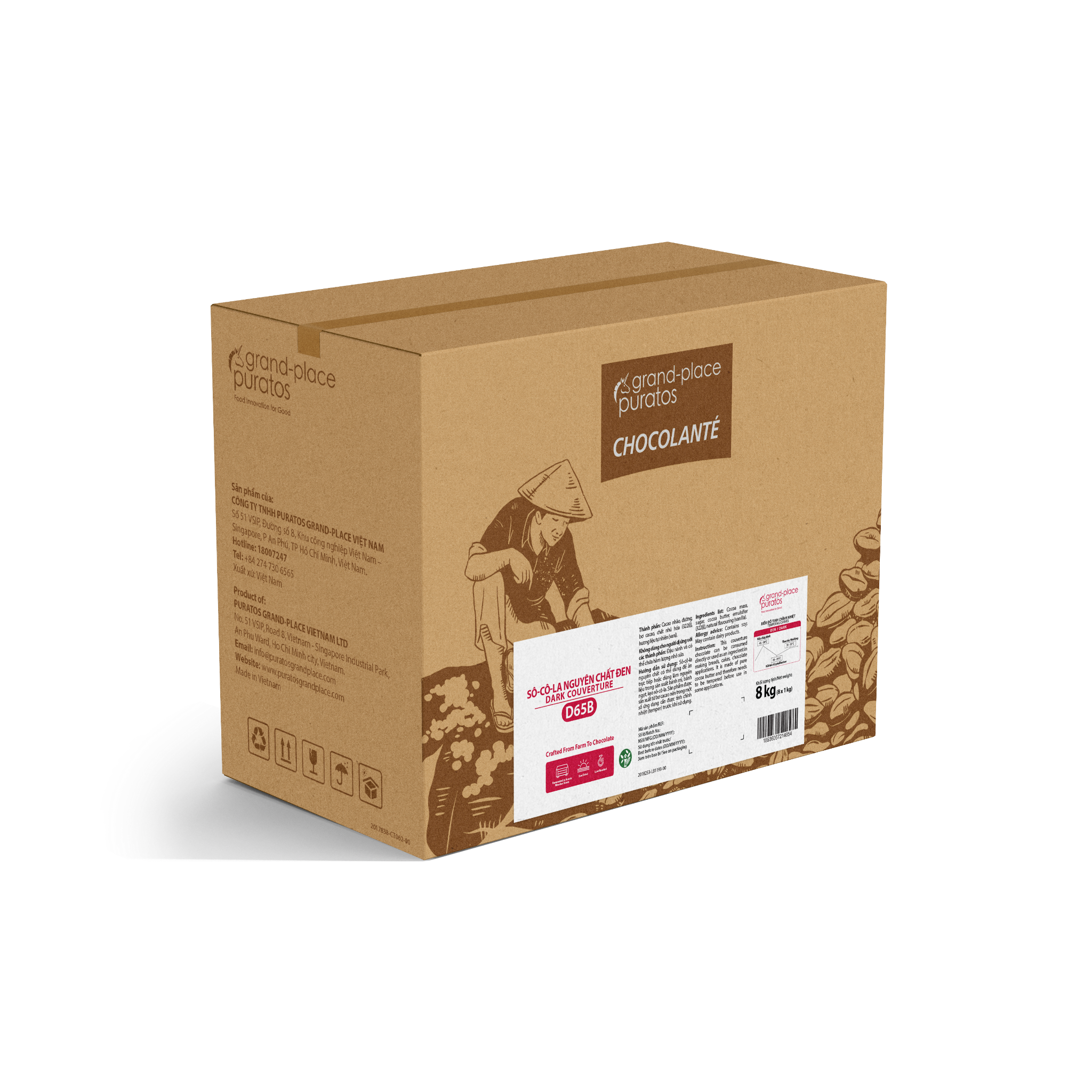Sô-cô-la Chocolante Hạt nút Đen 65% GPD-38B 1kg 4009153