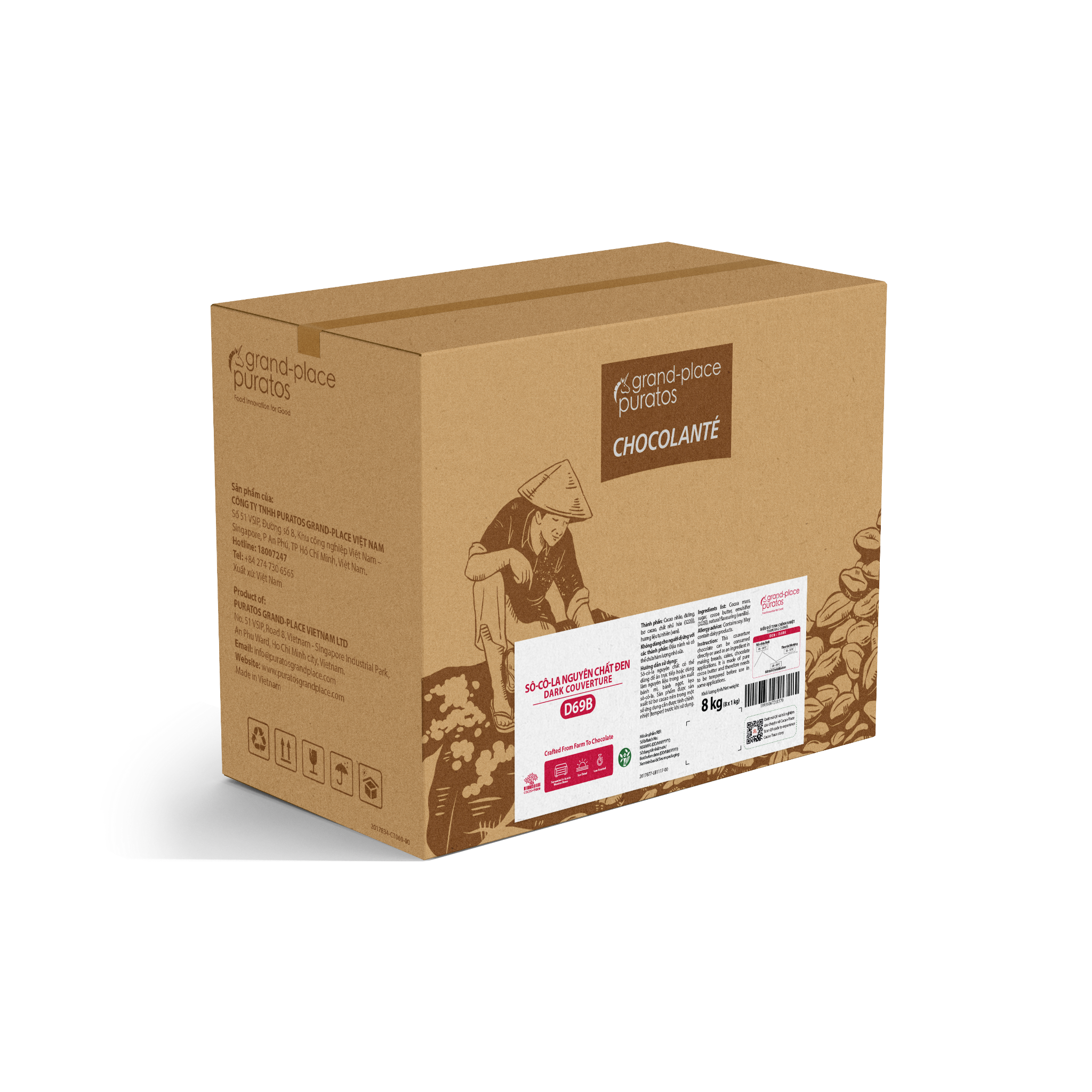 Sô-cô-la Chocolante Hạt nút Đen 69% GPD-69B 1kg 4009128