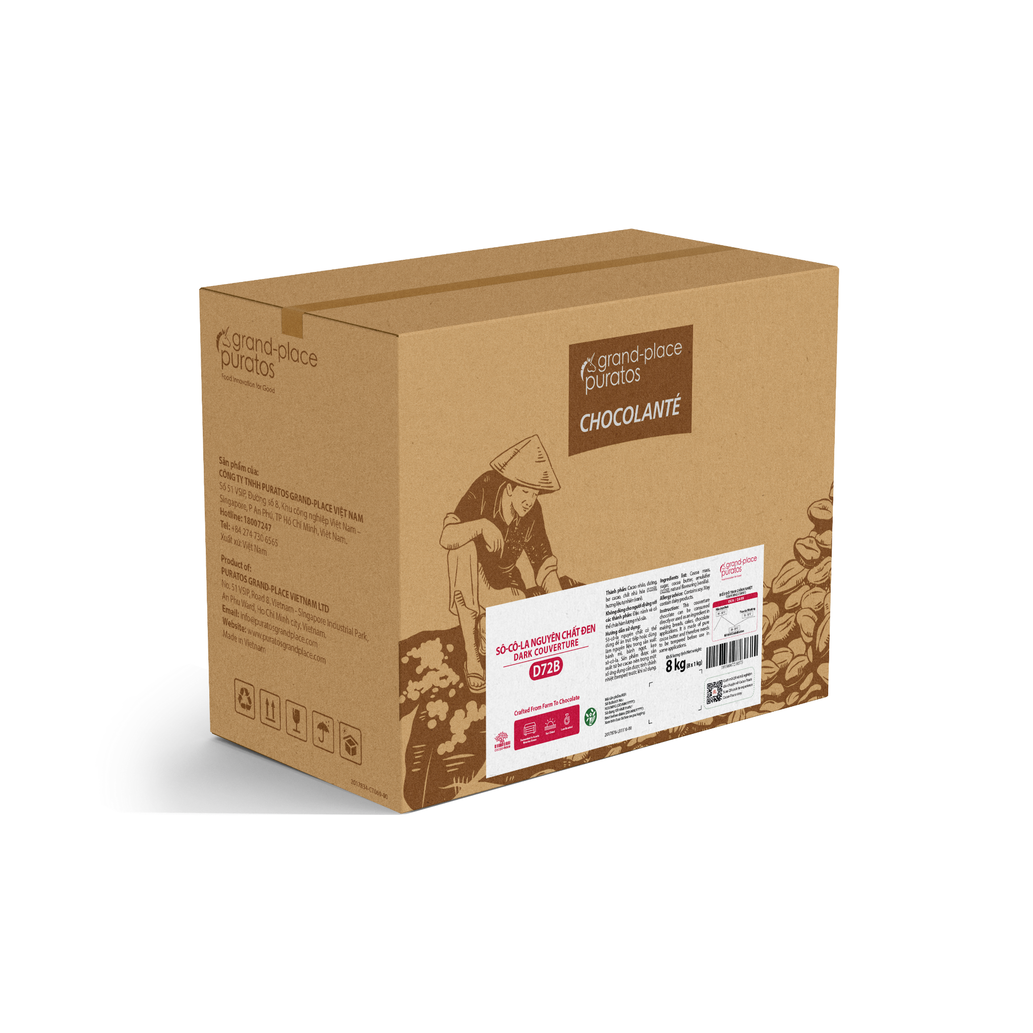 Sô-cô-la Chocolante Hạt nút Đen 72% GPD-72B 1kg 4009127