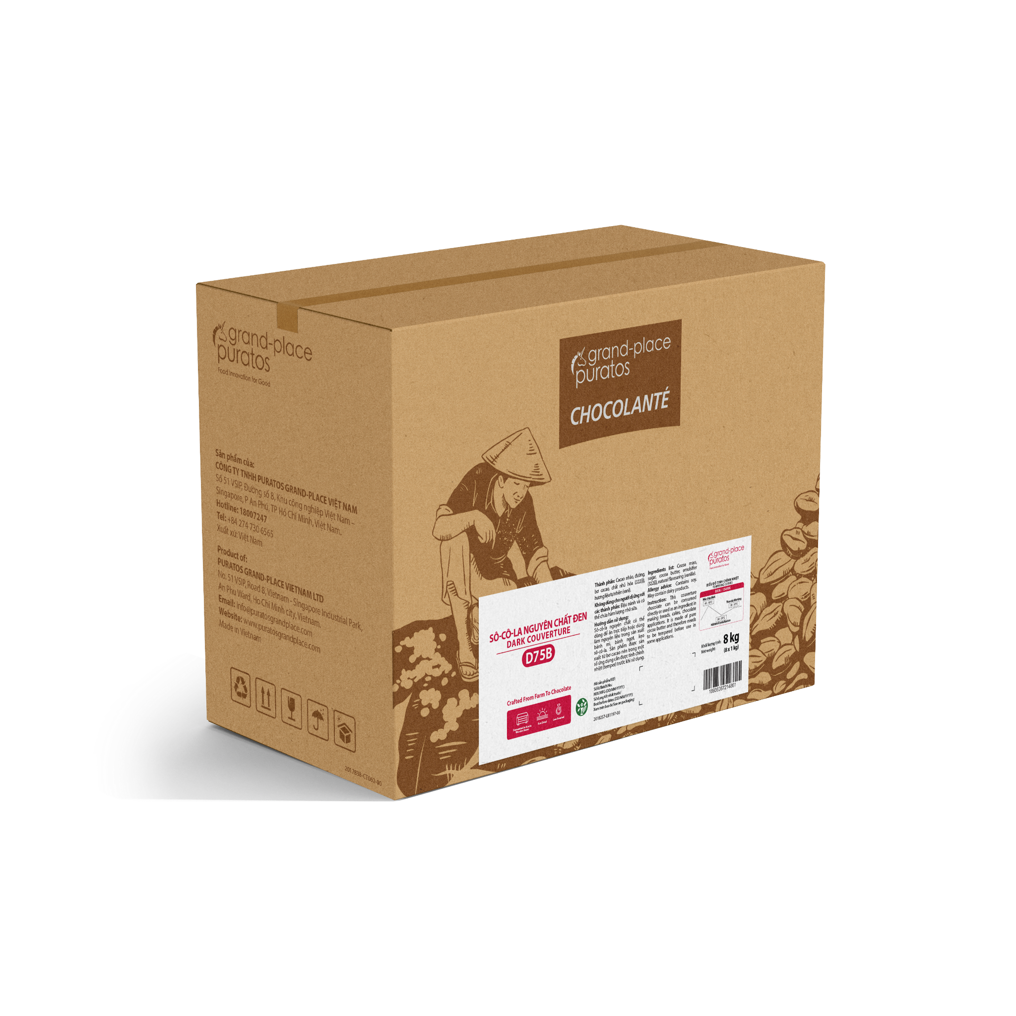 Sô-cô-la Chocolante Hạt nút Đen 75% GPD-37B 1kg 4009768