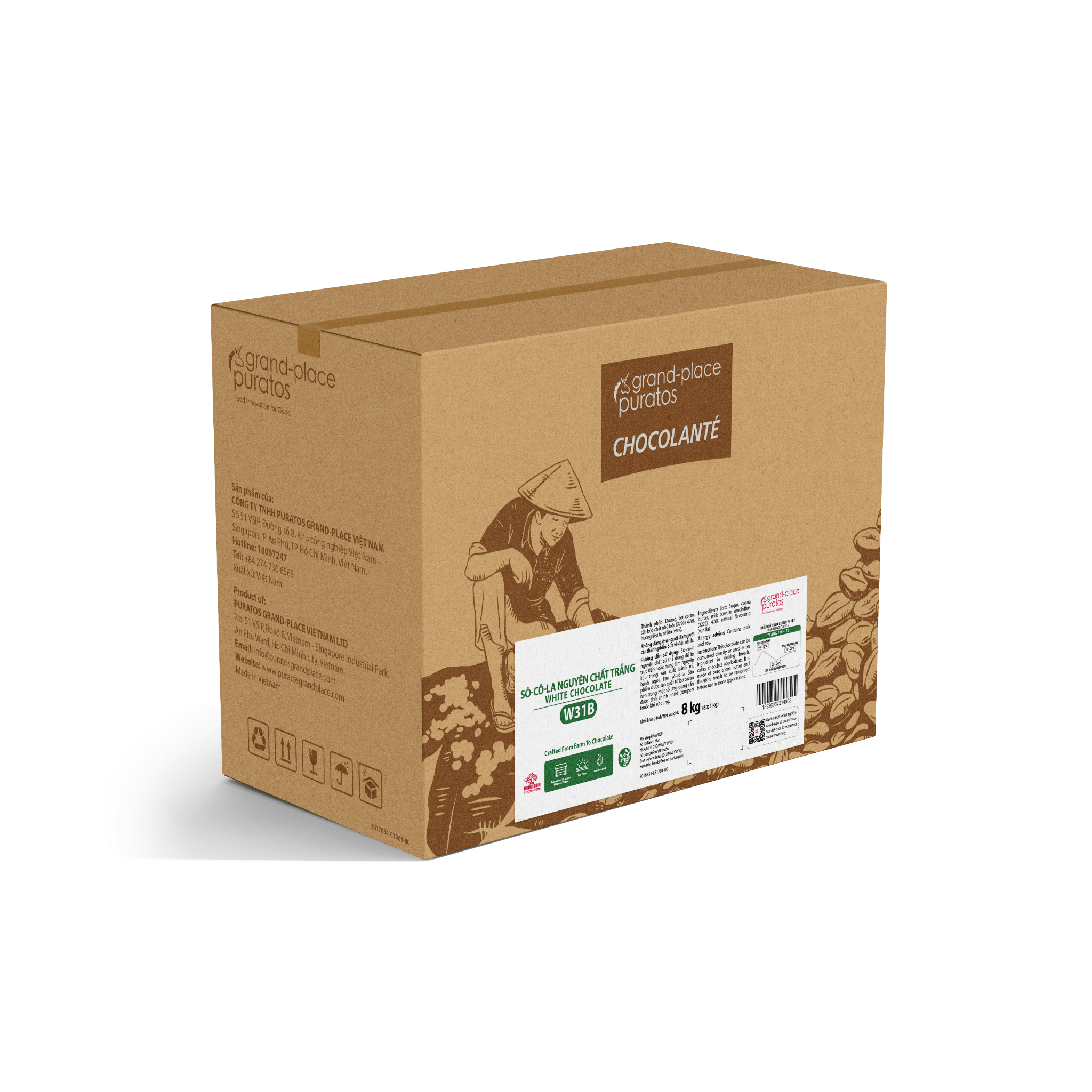 Sô-cô-la Chocolante Hạt nút Trắng 31% GPW-31B 1kg 4021182