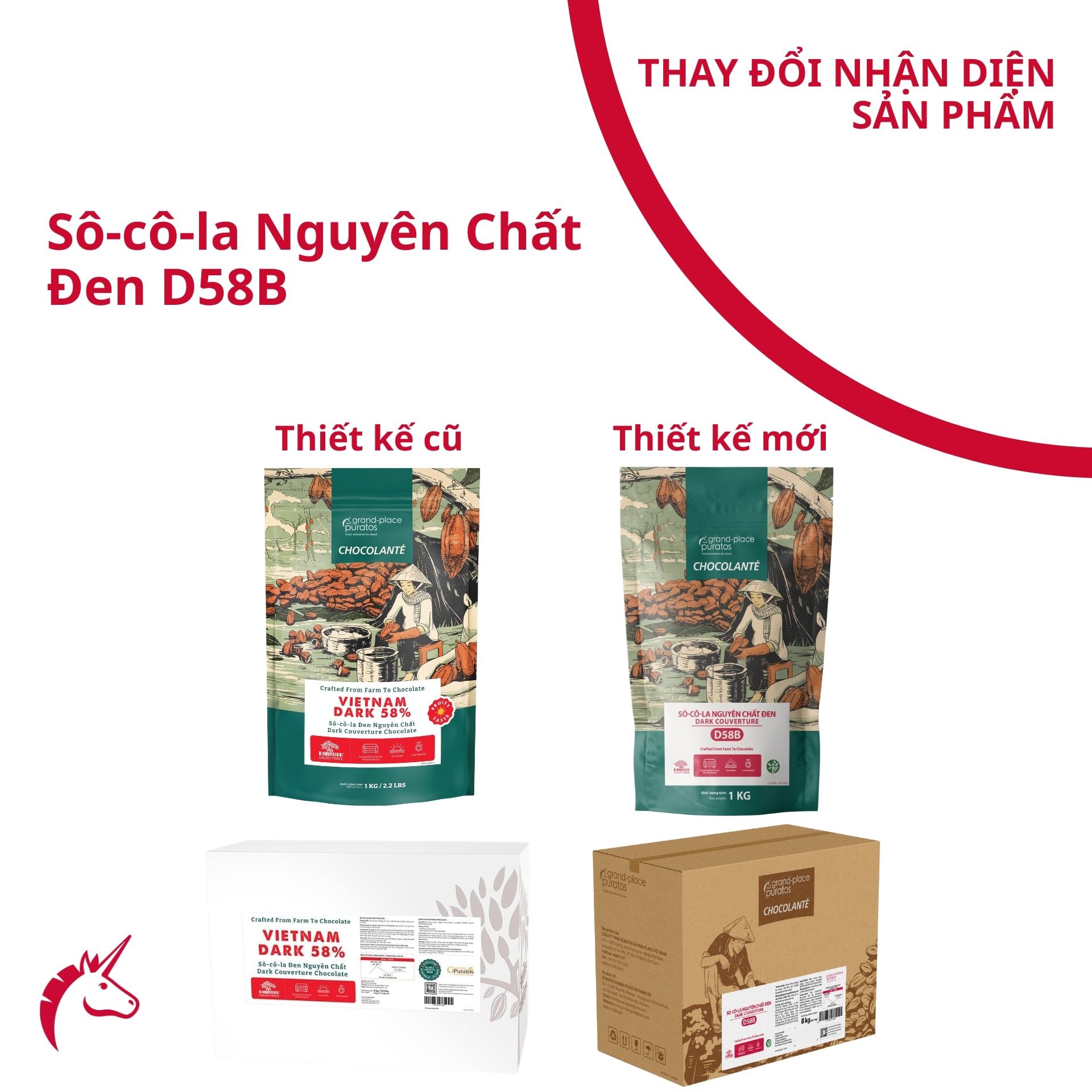 Sô-cô-la Chocolante Hạt nút Đen 58% GPD-58B 1kg 4009129