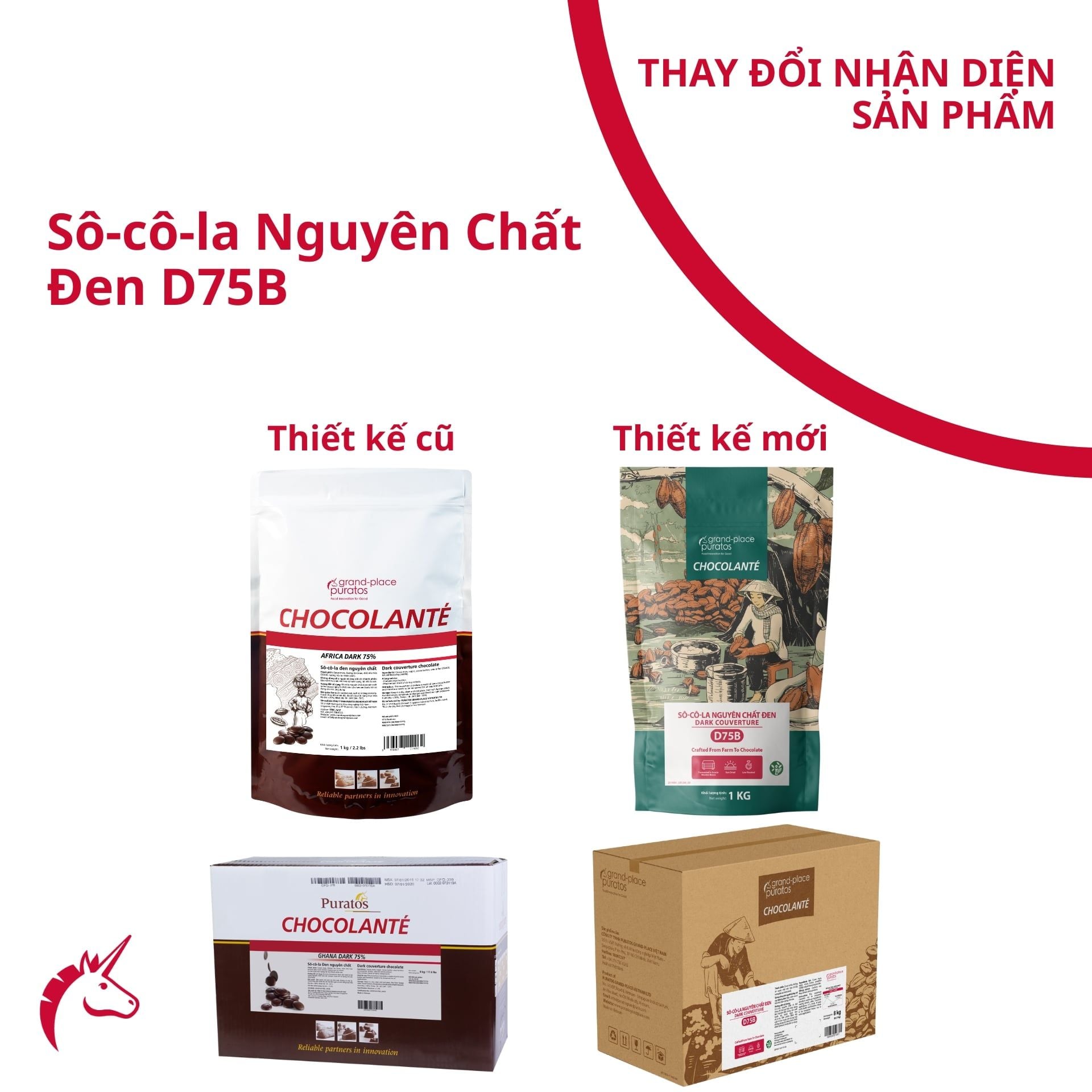 Sô-cô-la Chocolante Hạt nút Đen 75% GPD-37B 1kg 4009768