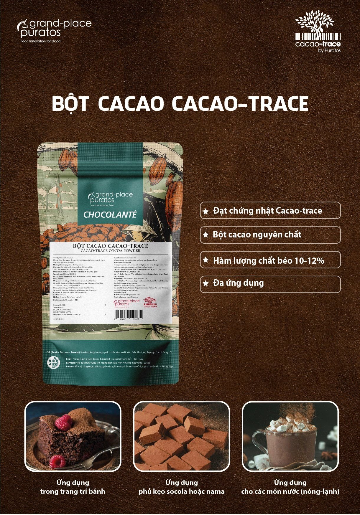 Bột cacao, 10/12-CP020 -1kg-4027103