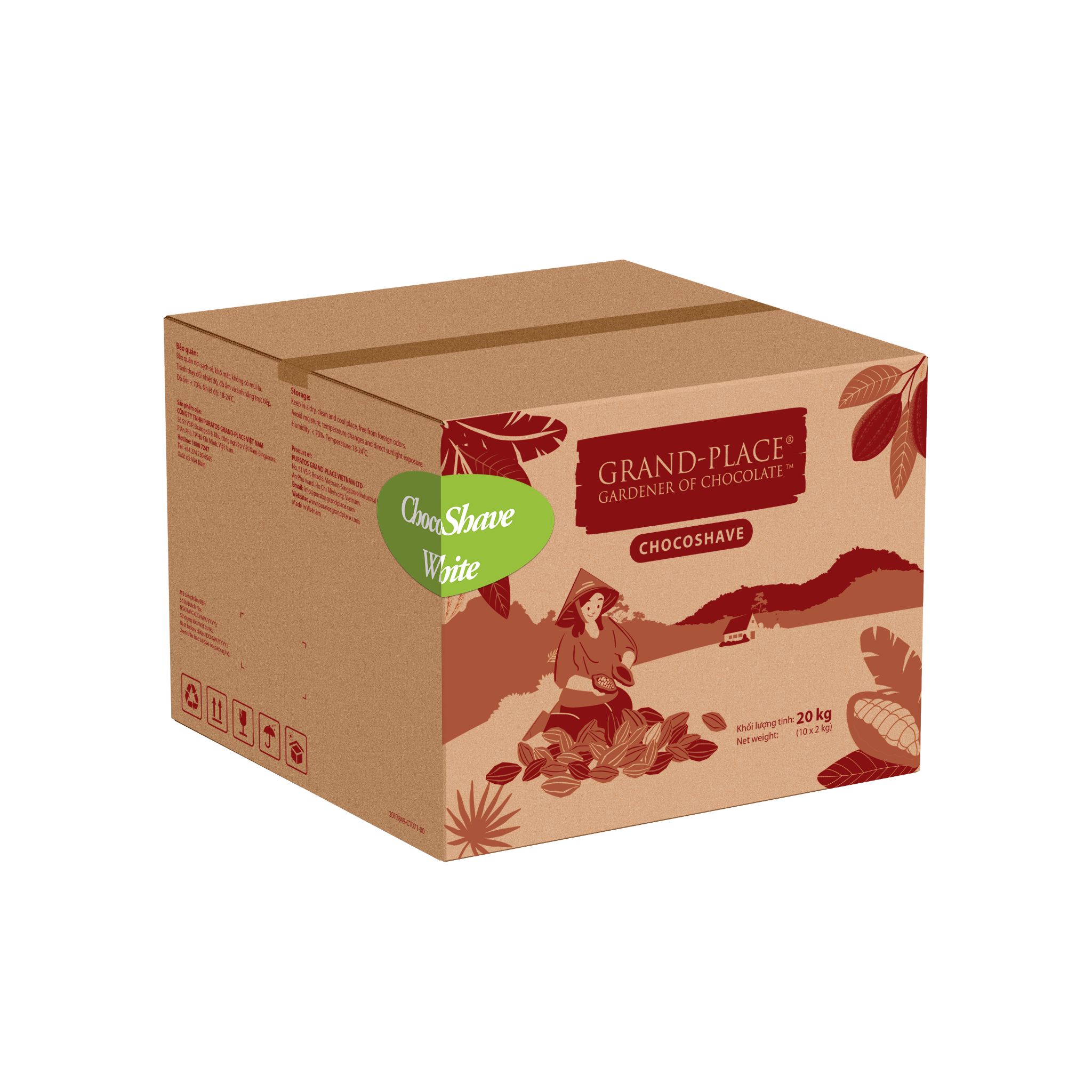 Sô-cô-la Grand-Place Thẻ Trắng Chocoshave GPW-007 2kg 4116202