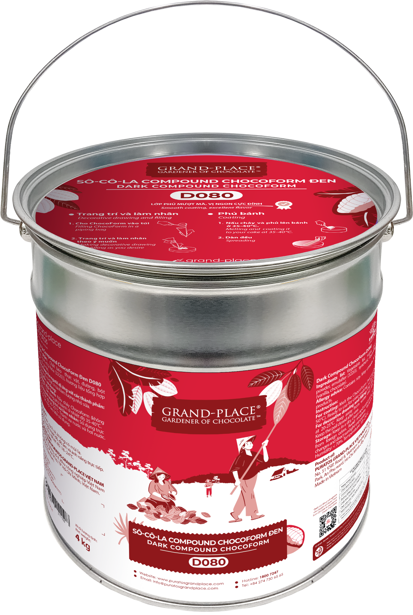 Sô-cô-la Grand-Place Sệt Đen Chocoform GPD-080 4kg 4116153