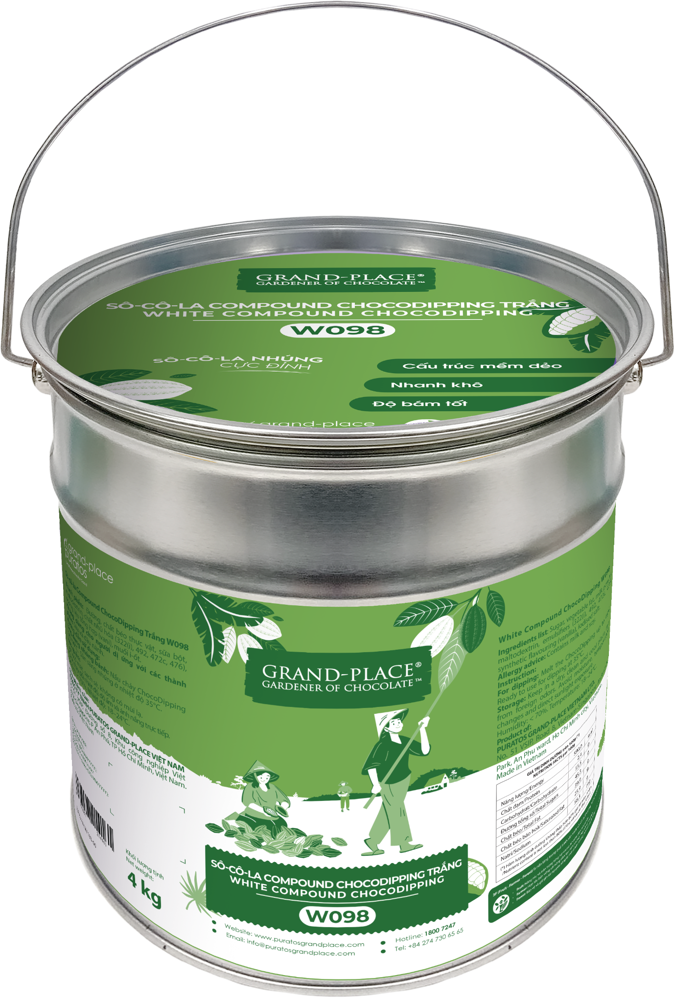 Sô-cô-la Grand-Place Nhúng Trắng Chocodipping GPW-098 4kg 4024616