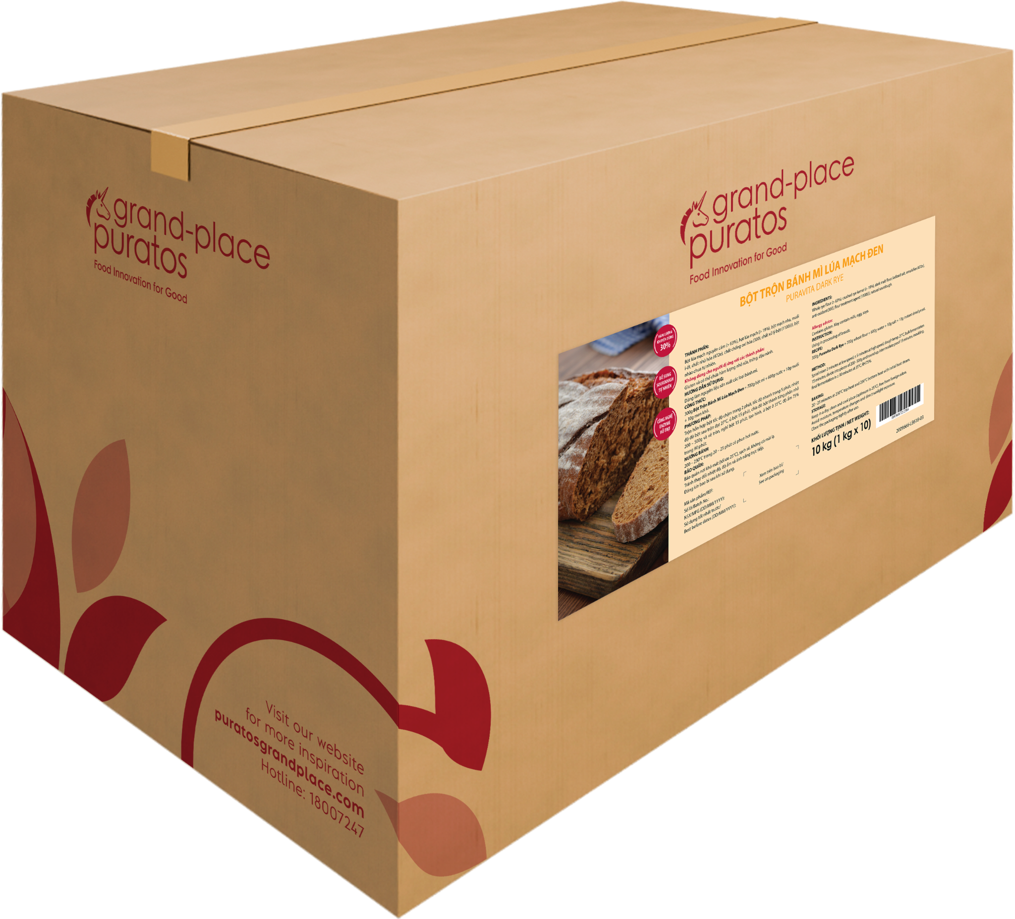 Bột trộn bánh mì lúa mạch đen  1kg - 4015577