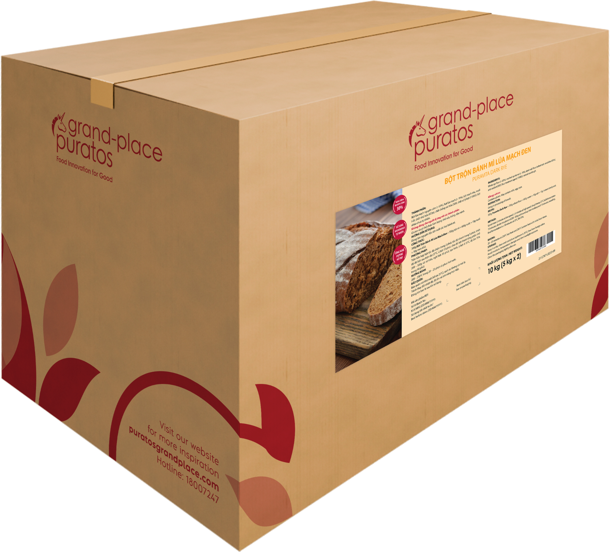 Bột trộn bánh mì lúa mạch đen  5kg - 4116067