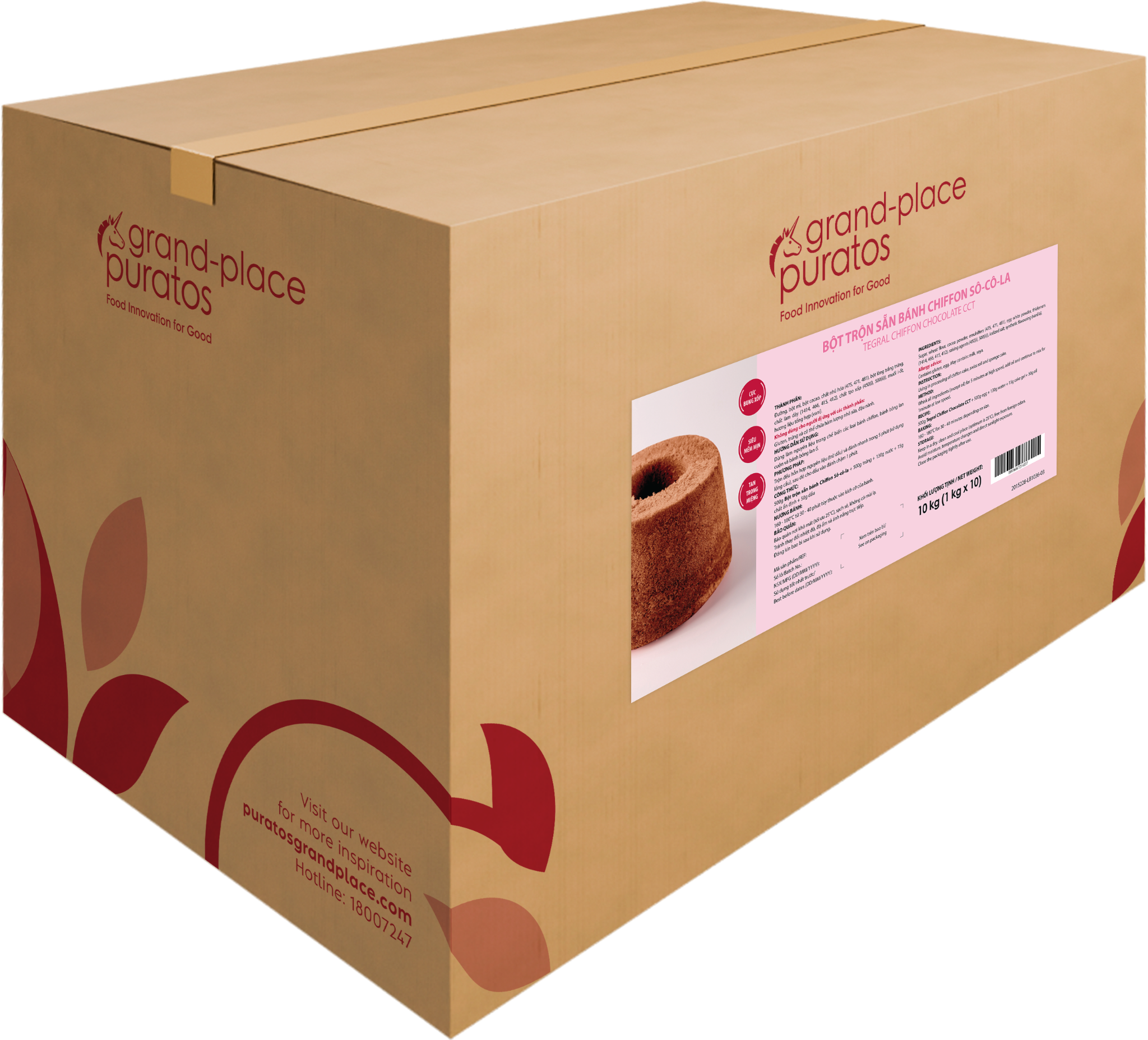 Bột Trộn Sẵn Bánh Chiffon Sô-cô-la 1kg - 4025175