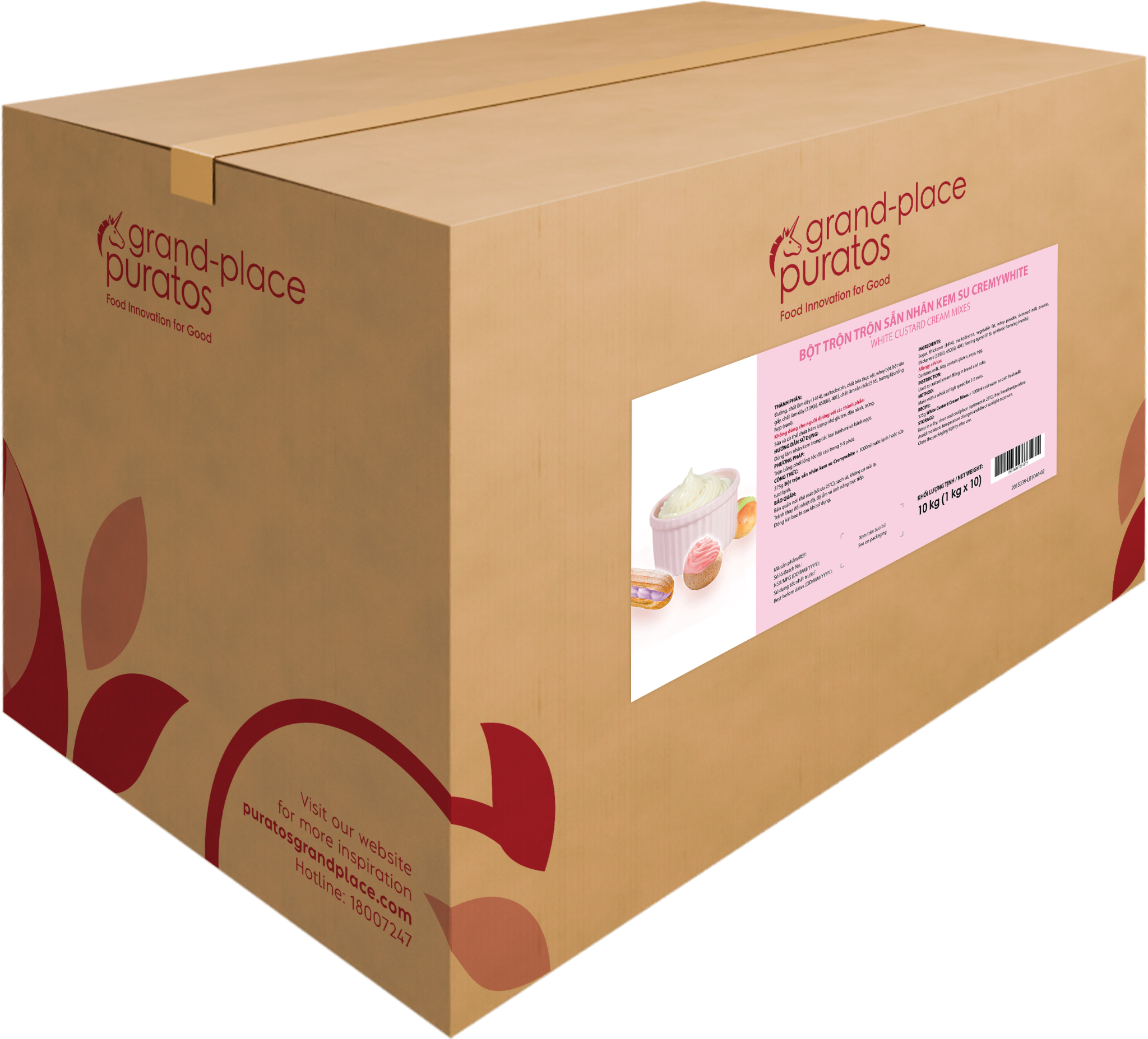 Bột trộn sẵn nhân kem su Cremywhite 1kg - 4025557