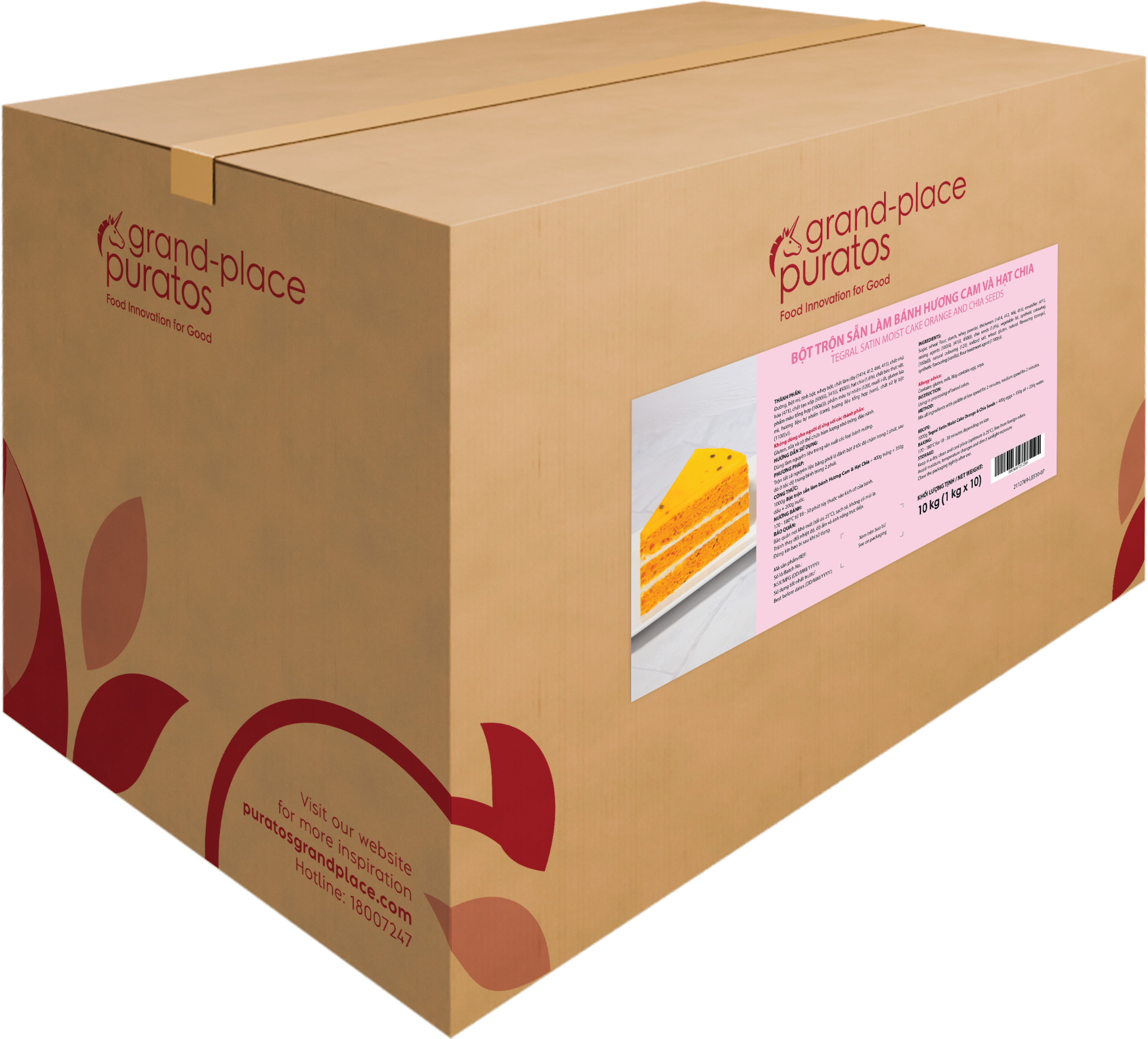 Bột trộn sẵn bánh Moist cam&hạt chia  1kg - 4116114