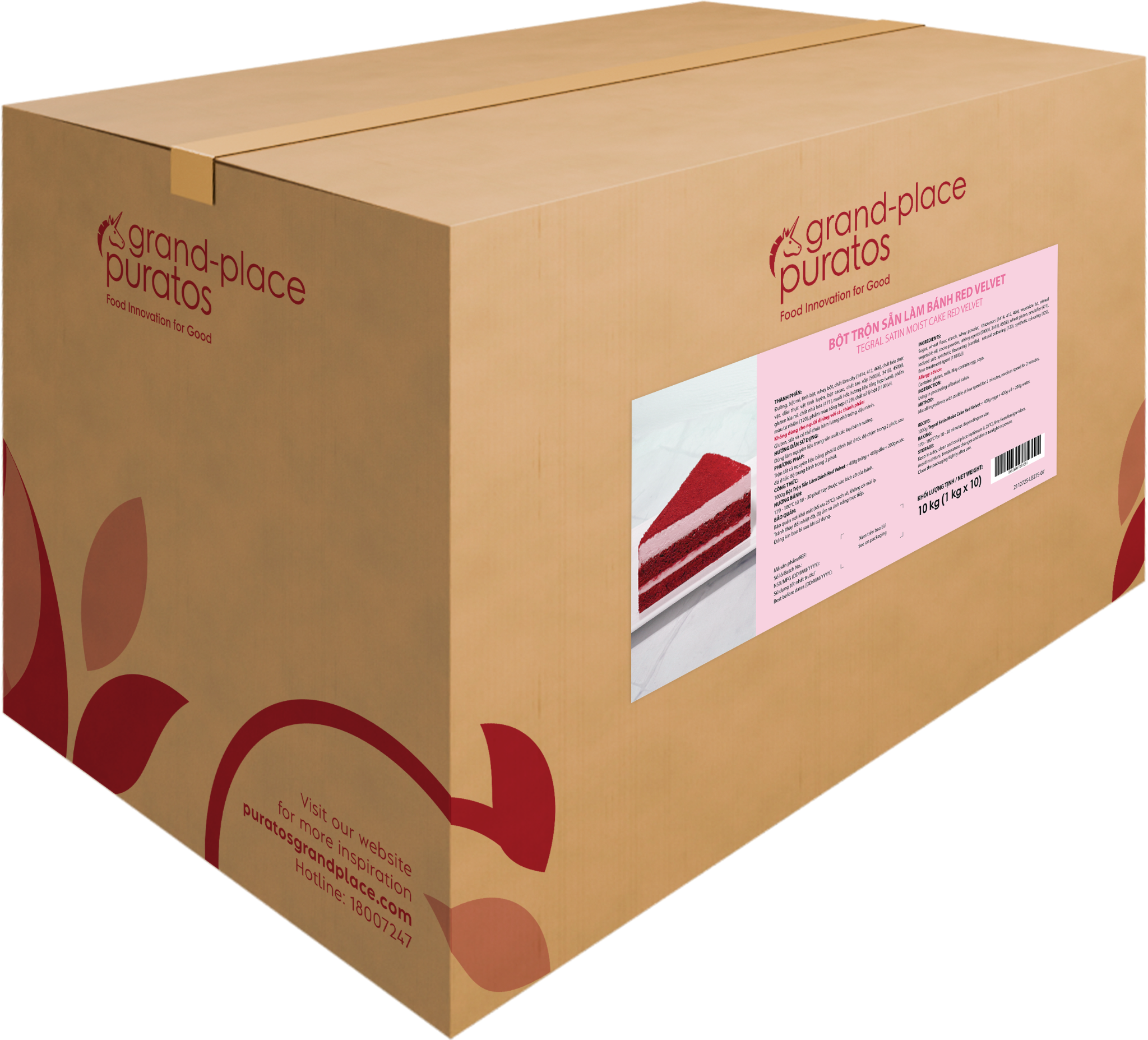 Bột trộn sẵn bánh Moist Red Velvet  1kg - 4116109