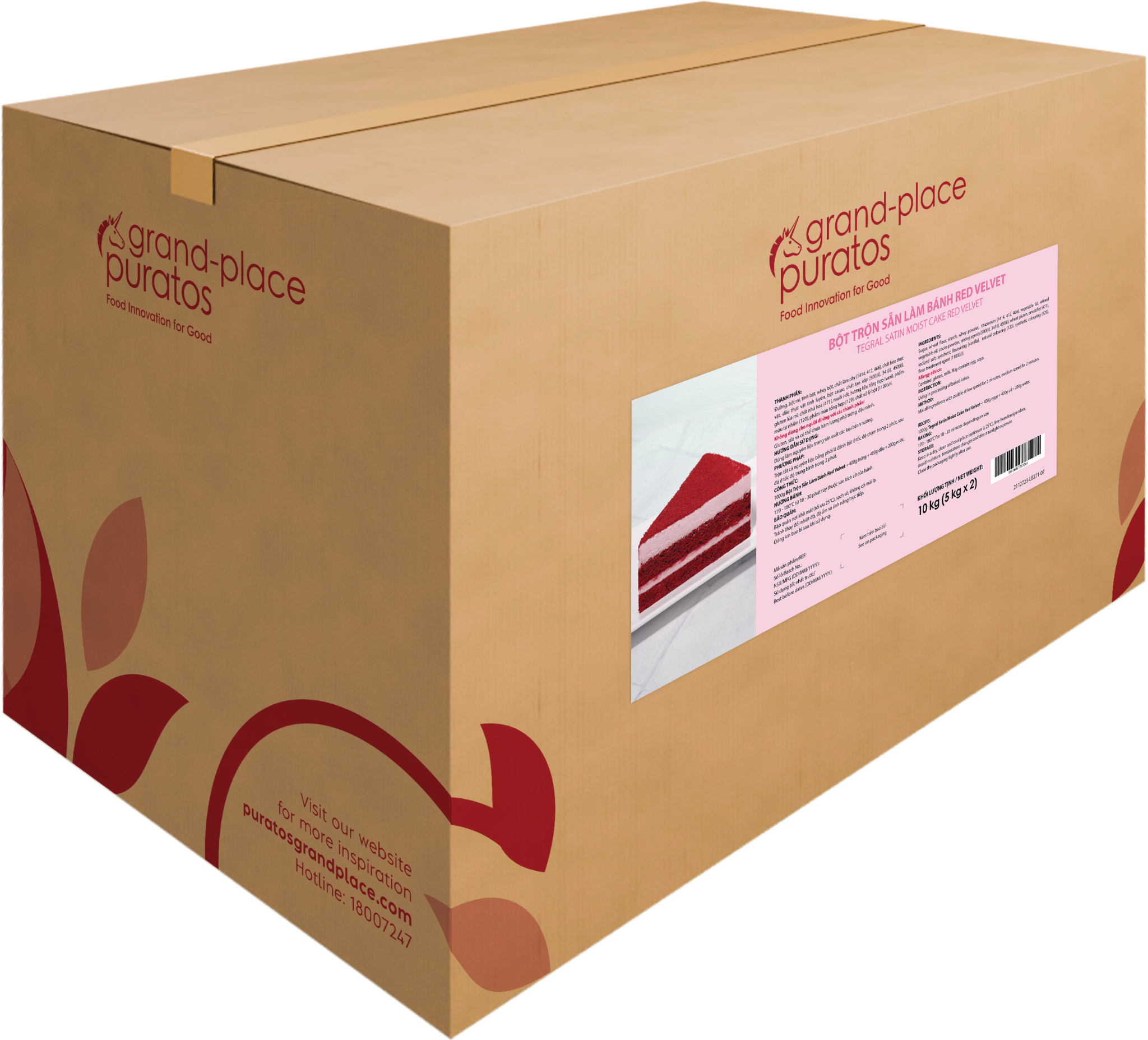 Bột trộn sẵn bánh Moist Red Velvet  5kg - 4116108